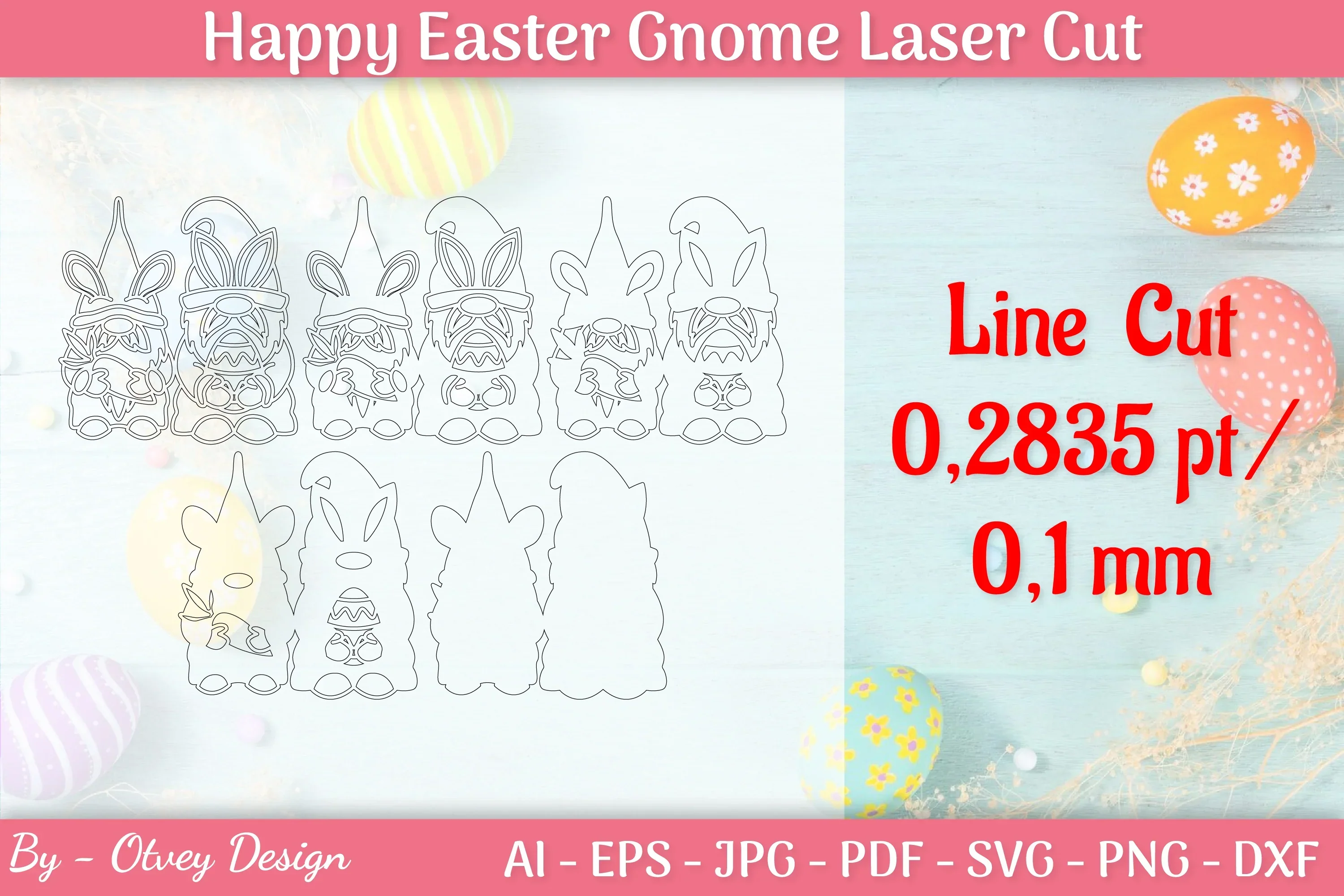 Easter Gnome Laser Cut SVG Bundle - Image 2