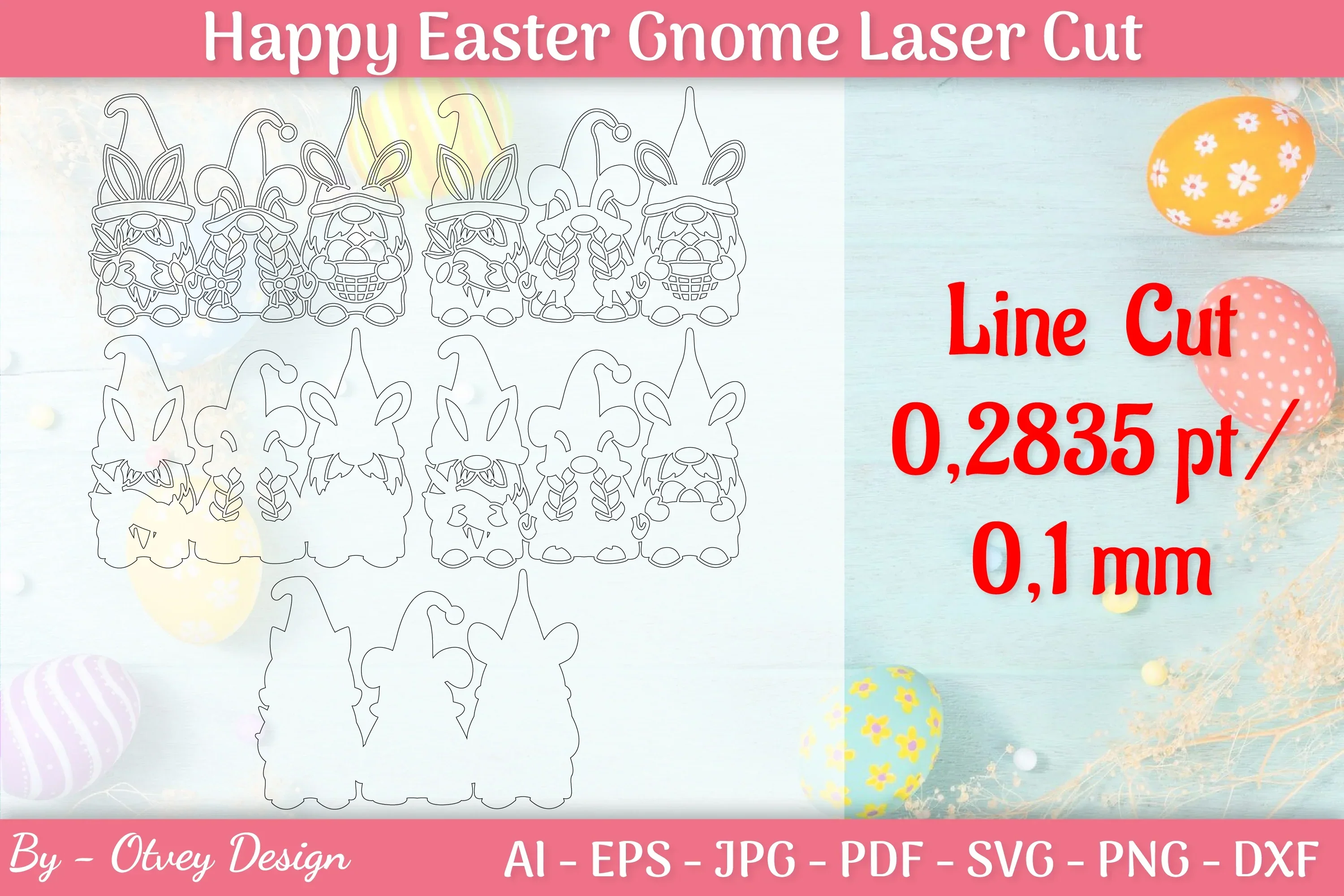 Easter Gnome Laser Cut SVG Bundle - Image 2