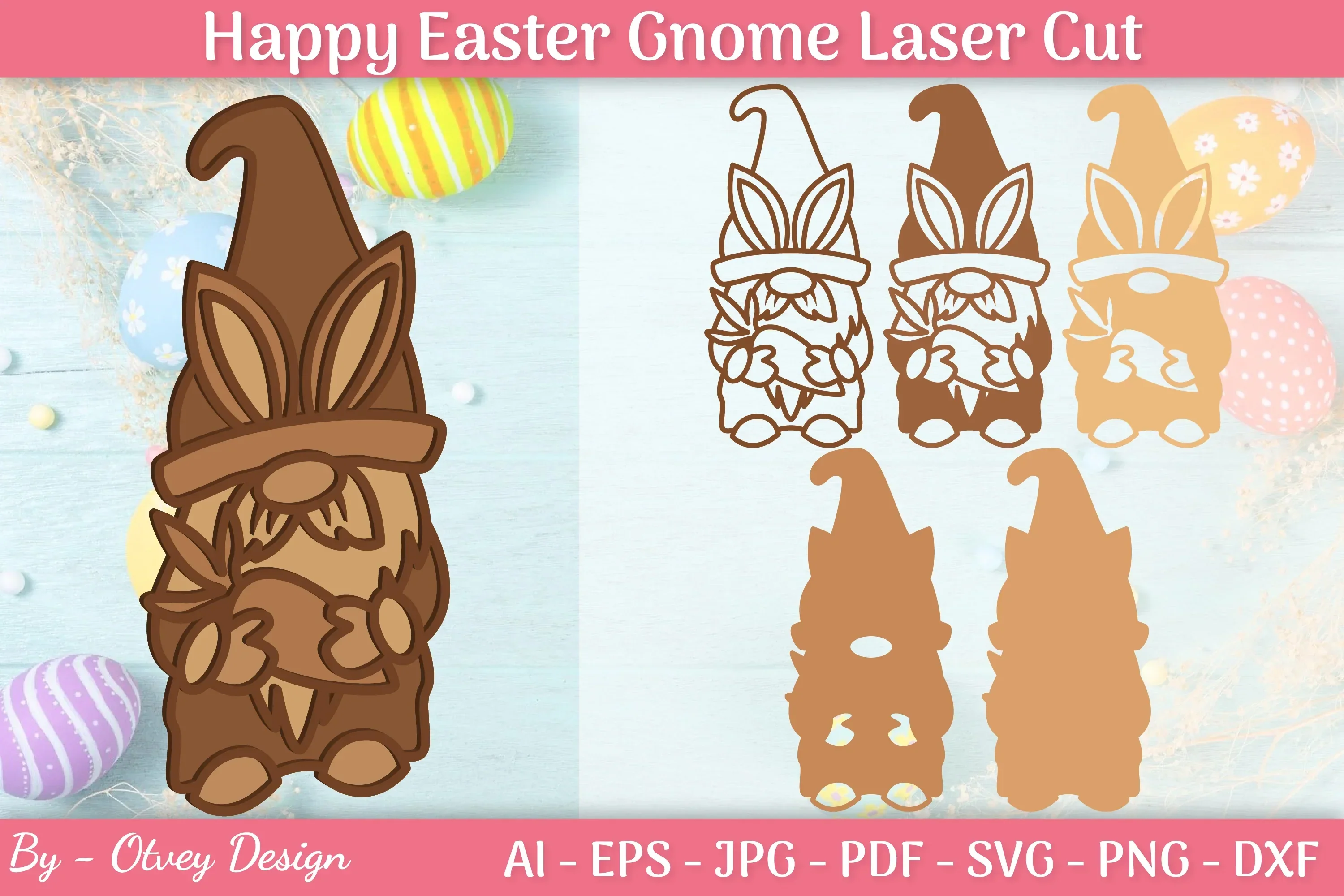 Easter Gnome Laser Cut SVG Bundle