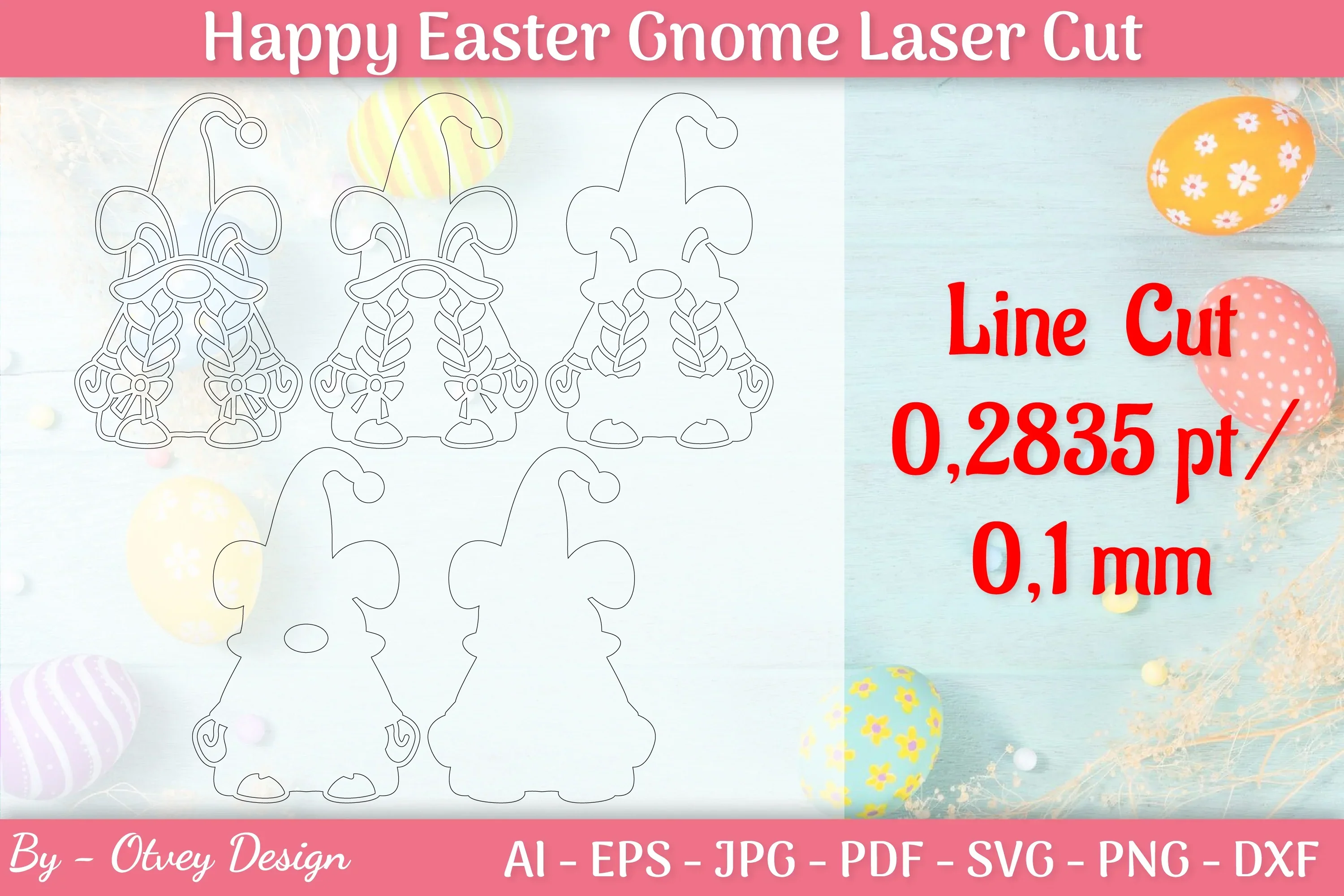 Easter Gnome Laser Cut SVG Bundle - Image 2