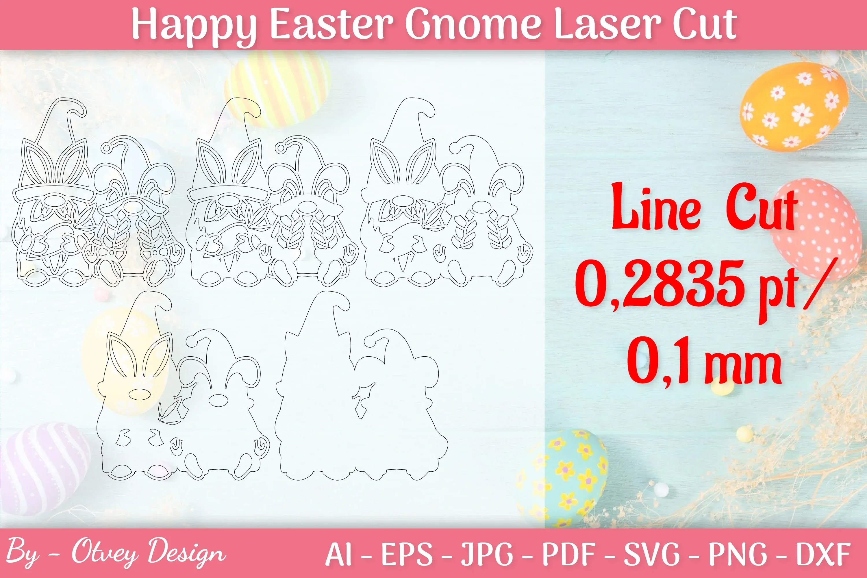 Easter Gnome Laser Cut SVG Bundle - Image 2