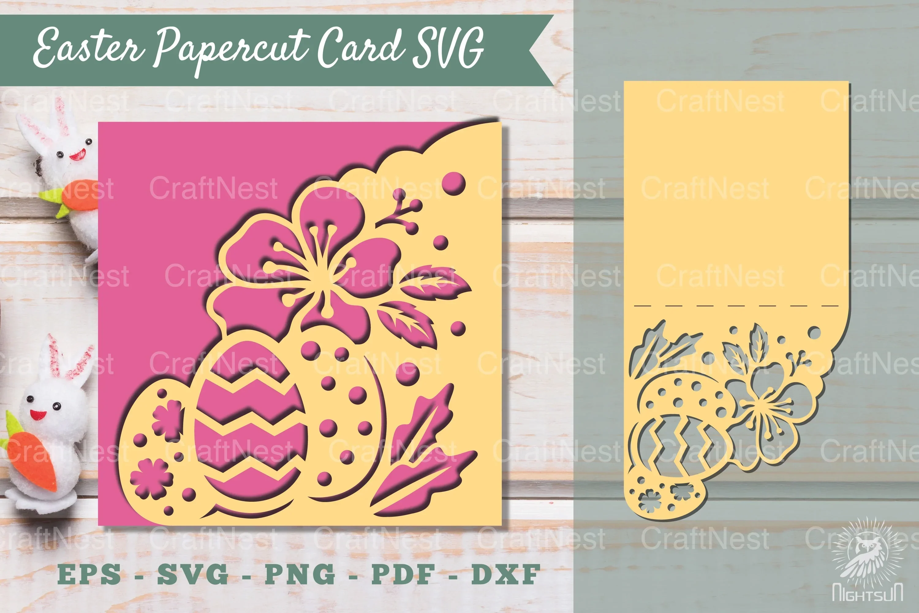 Easter Papercut Card Template SVG Bundle
