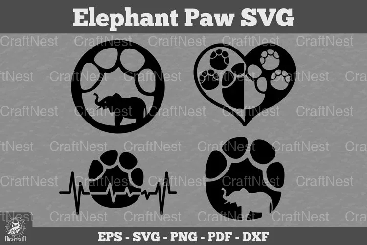 Elephant Paw SVG Bundle