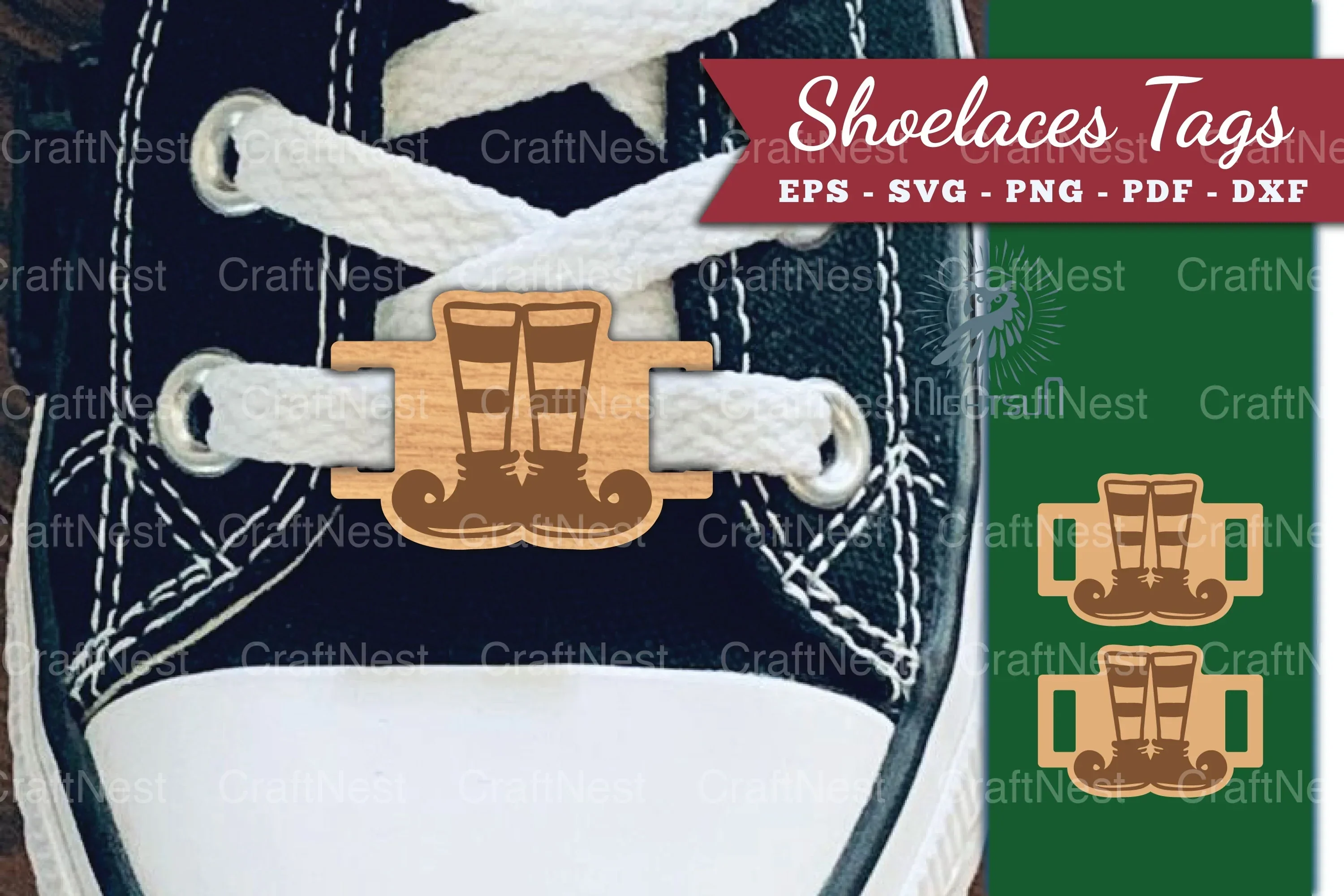 Elf Legs Shoelaces Tags Clipart Bundle