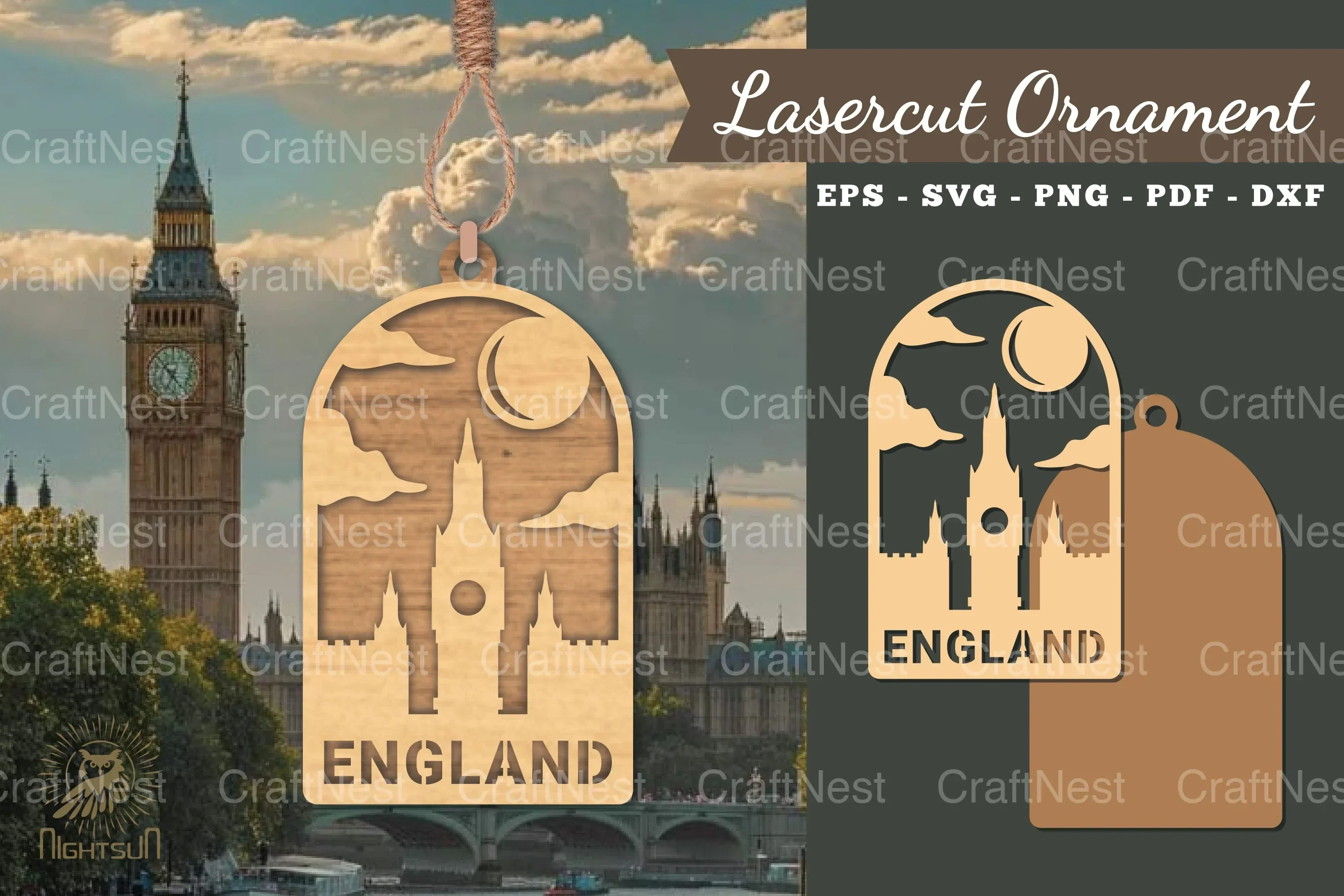 England Laser Cut Ornament SVG Bundle