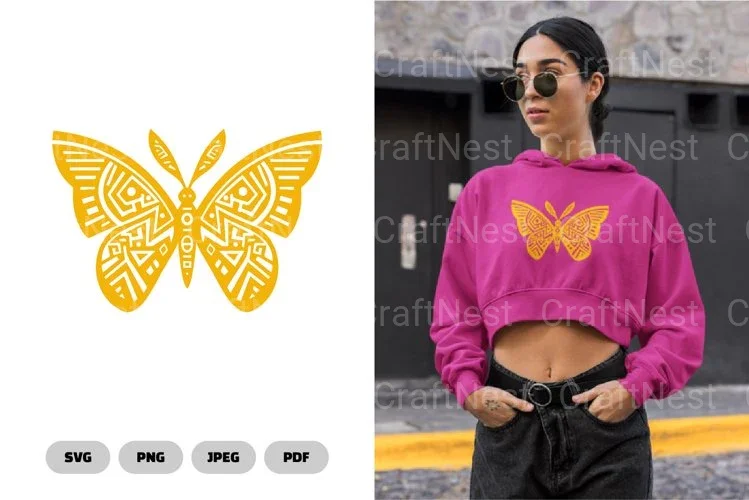 Ethnic Butterfly Clipart Bundle