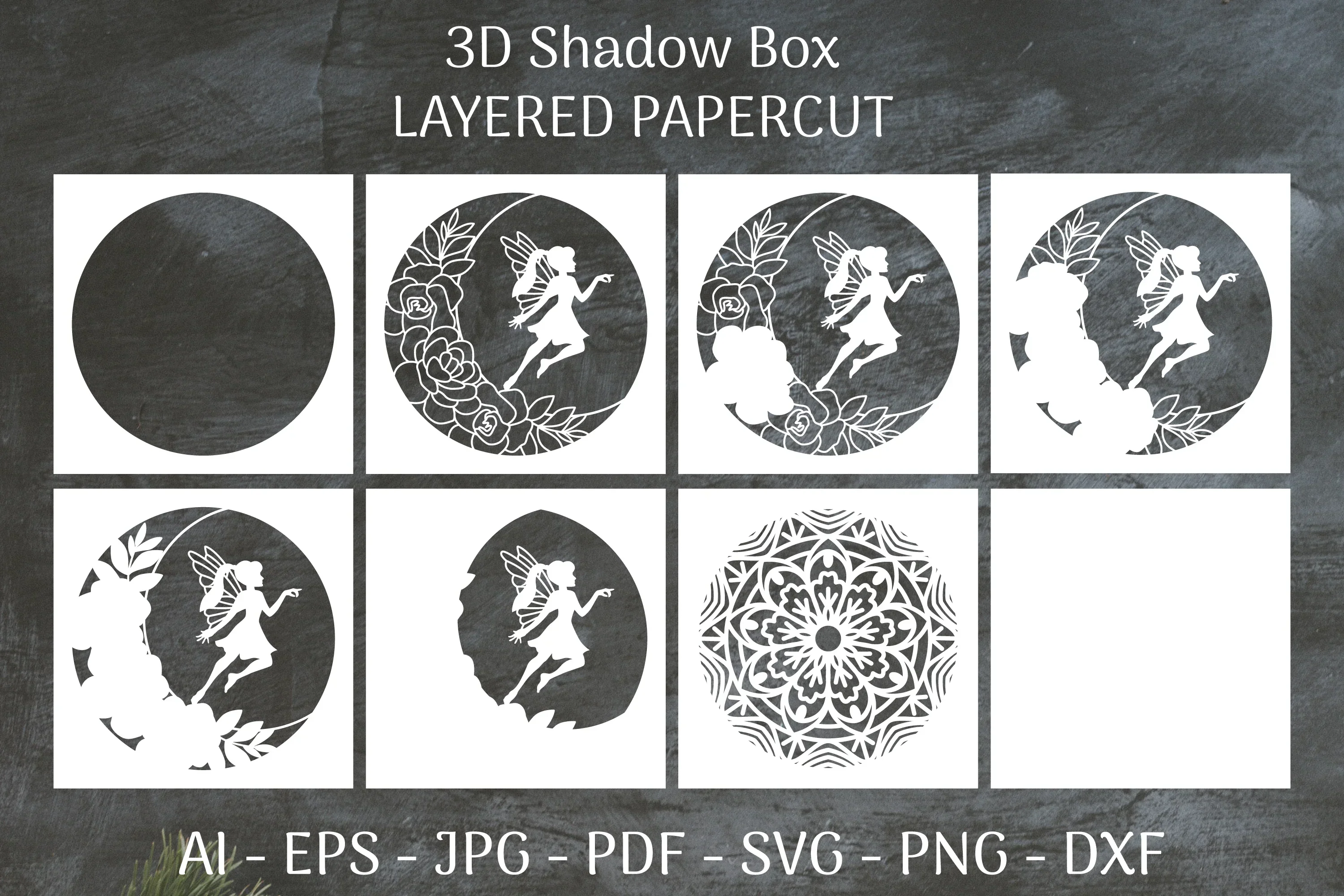 Fairy 3D Shadow Box Layered Papercut SVG Bundle - Image 2