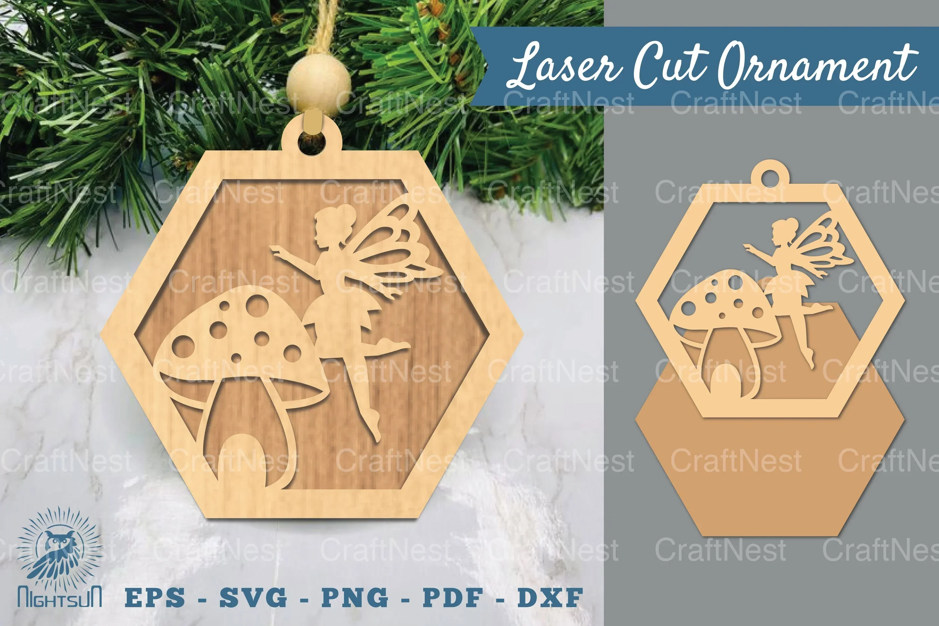 Fairy Laser Cut Ornament Clipart Bundle