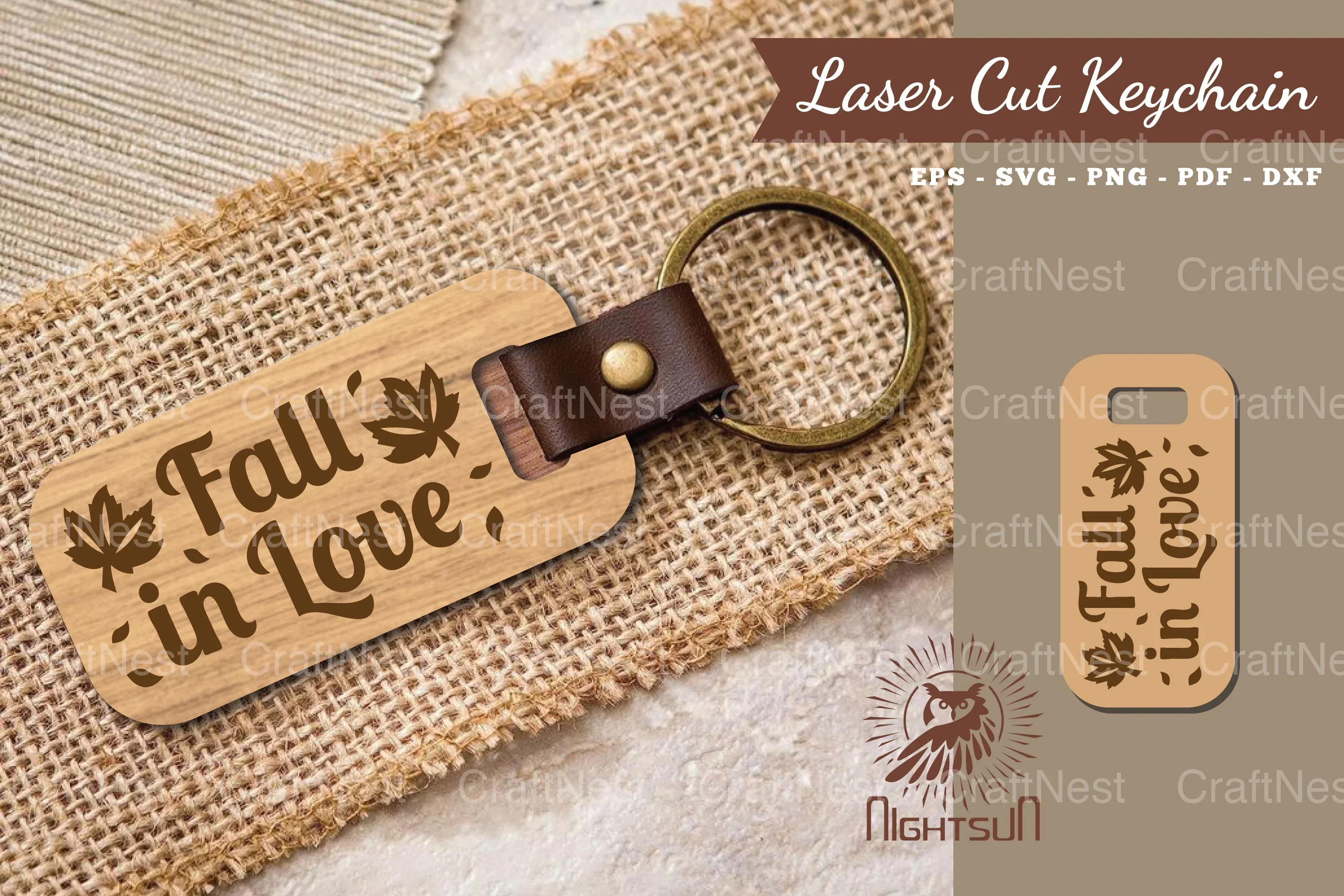Fall in Love Laser Cut Keychain Design