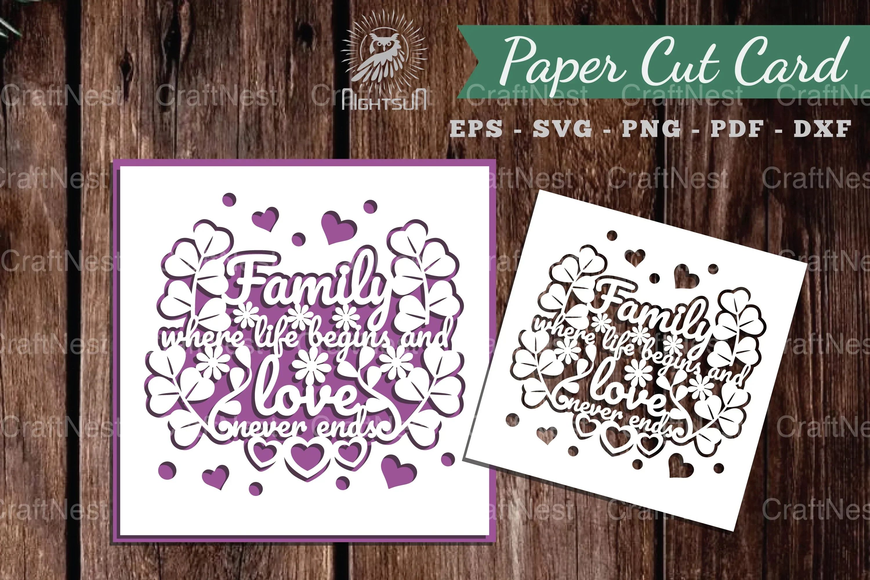 Family Papercut Card SVG Bundle