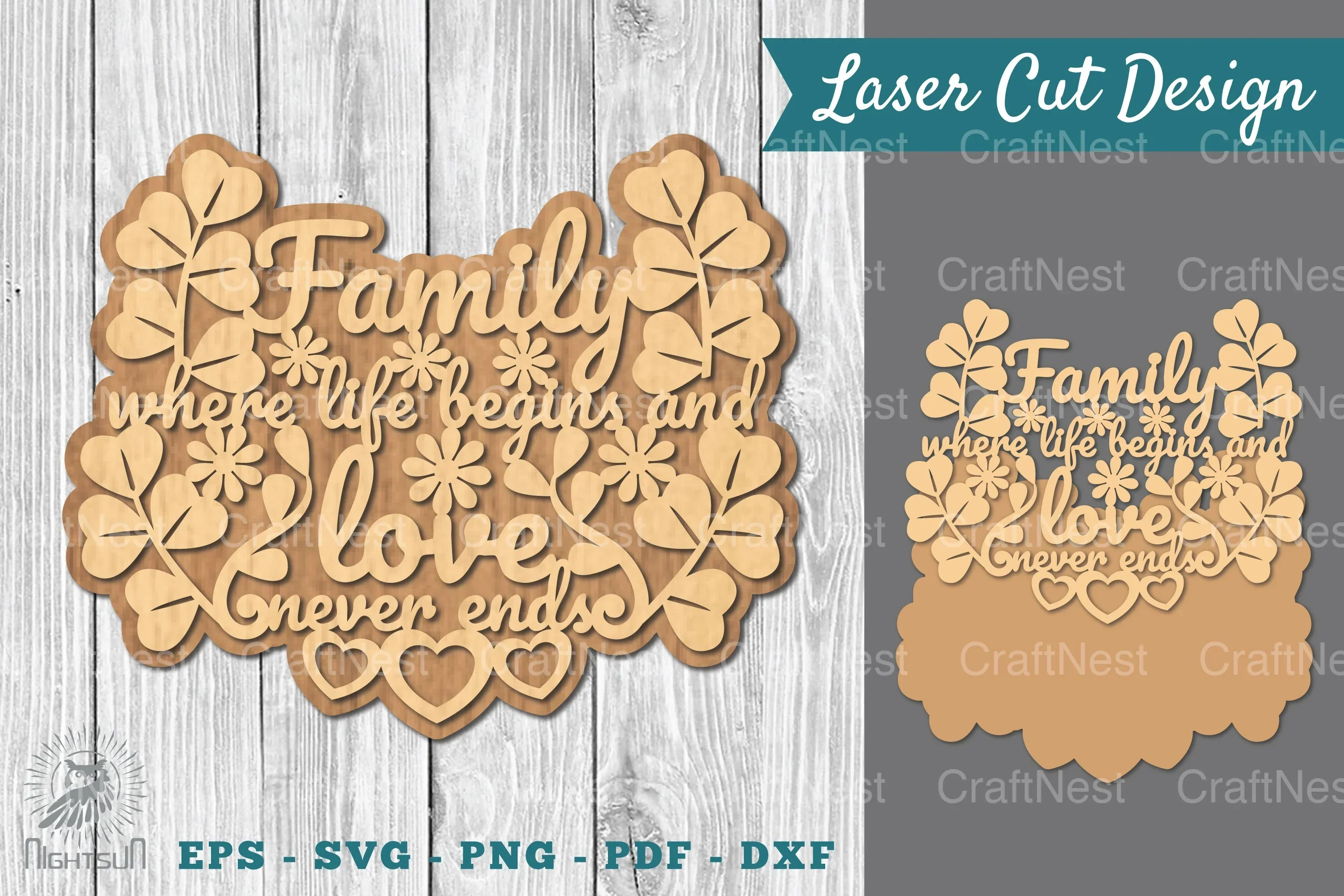 Family Quotes Laser Cut Sign SVG Bundle