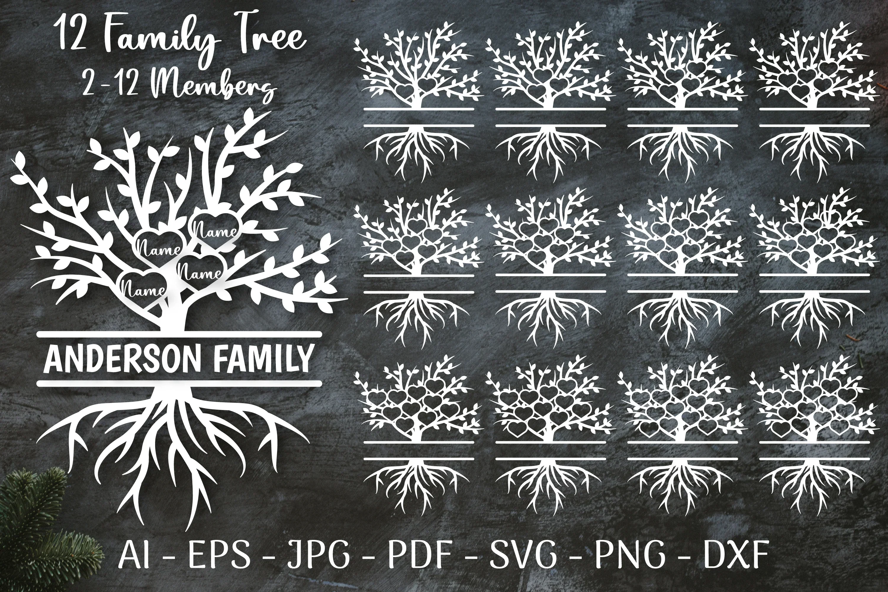 Family Tree SVG Sign SVG Bundle