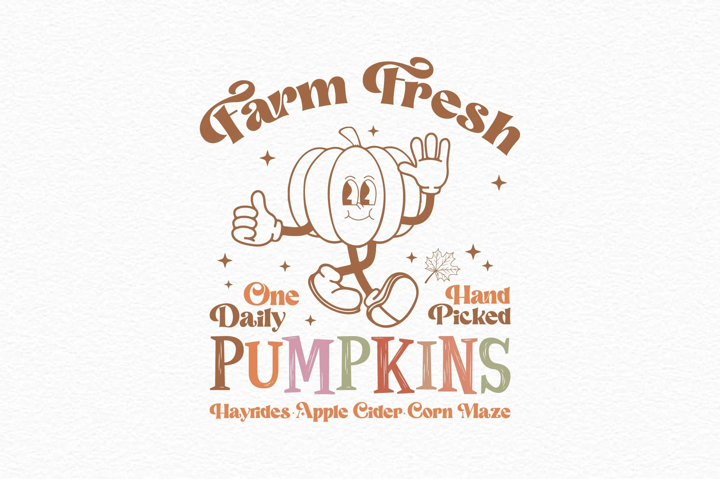 Farm Fresh One Daily Hand Picked Pumpkins Hayrides Apple Cider Corn Maze SVG Bundle