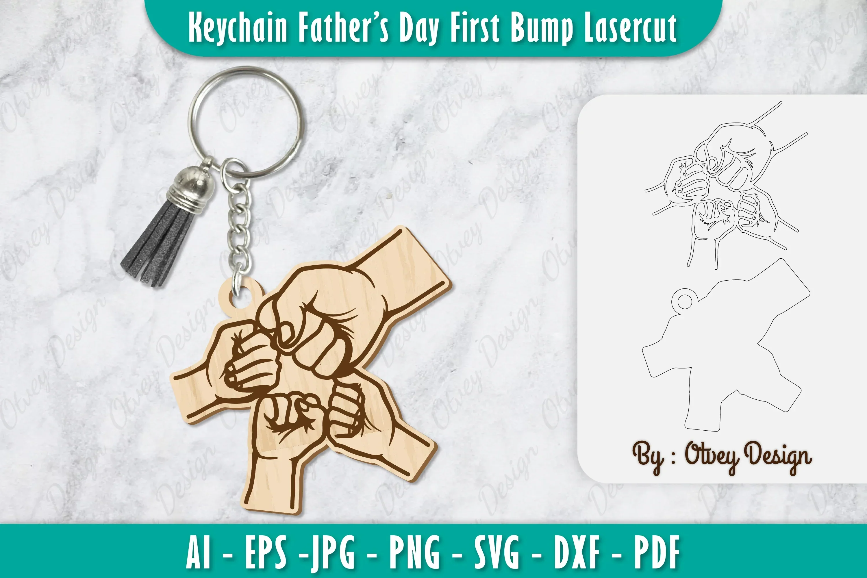 Father's Day First Bump Keychain SVG Bundle