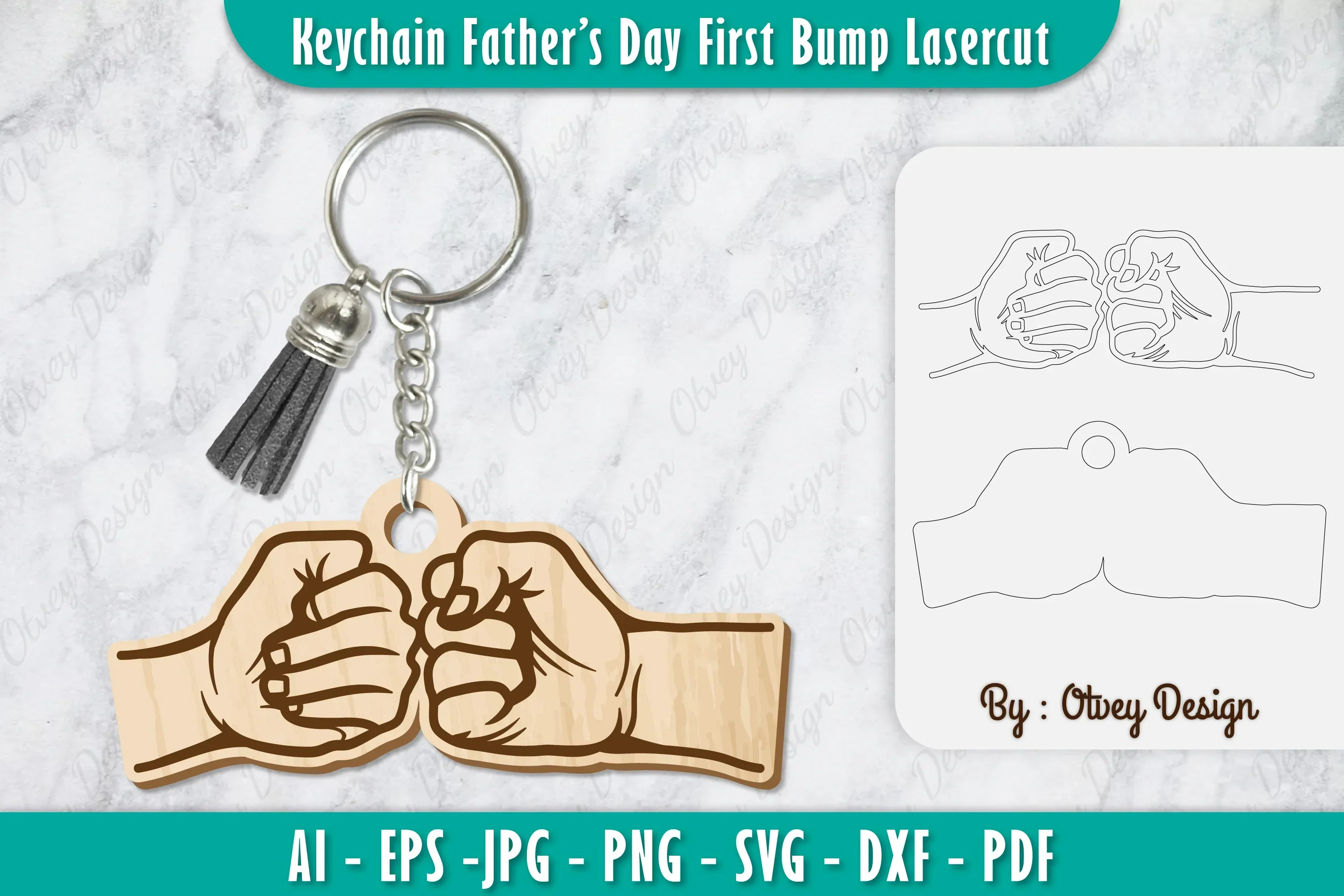 Father's Day First Bump Keychain SVG Bundle