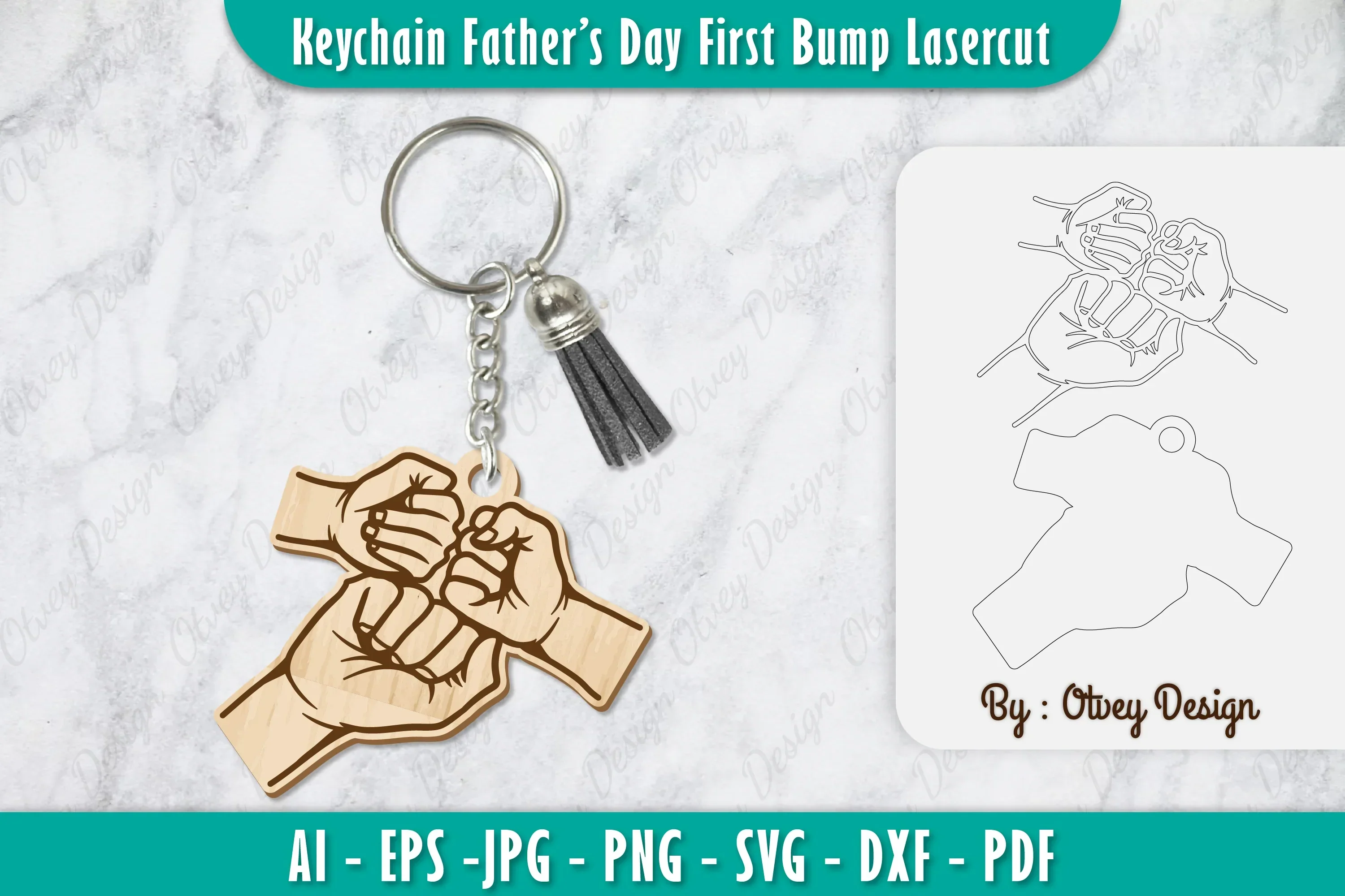 Father's Day Fist Bump Keychain SVG Bundle
