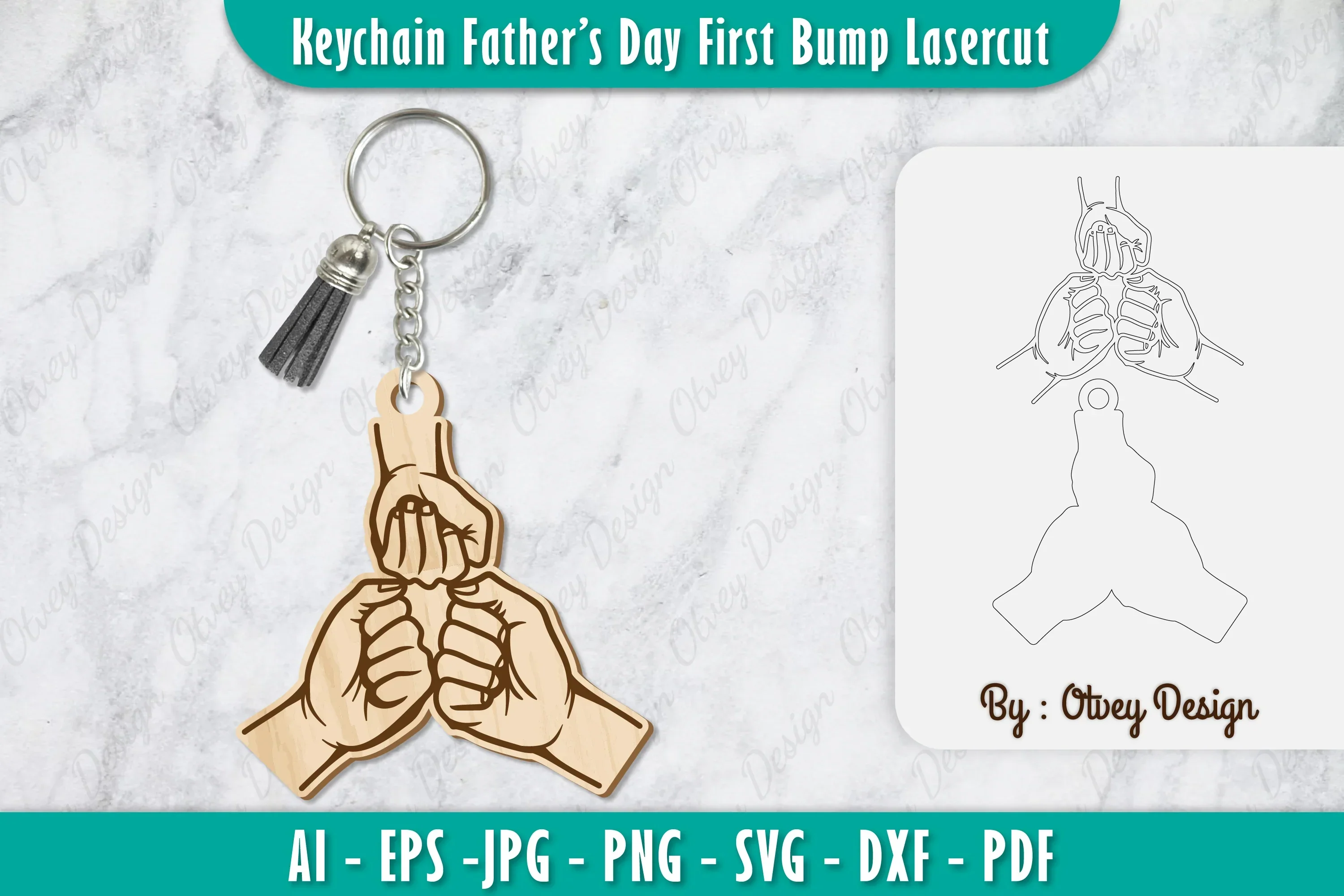 Father's Day Fist Bump Keychain SVG Bundle