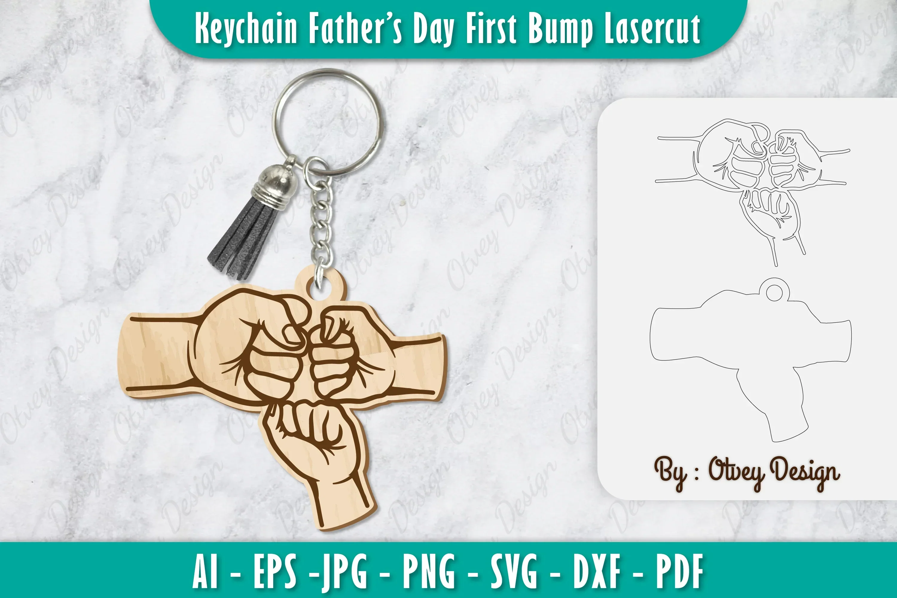 Father's Day Fist Bump Keychain SVG Bundle