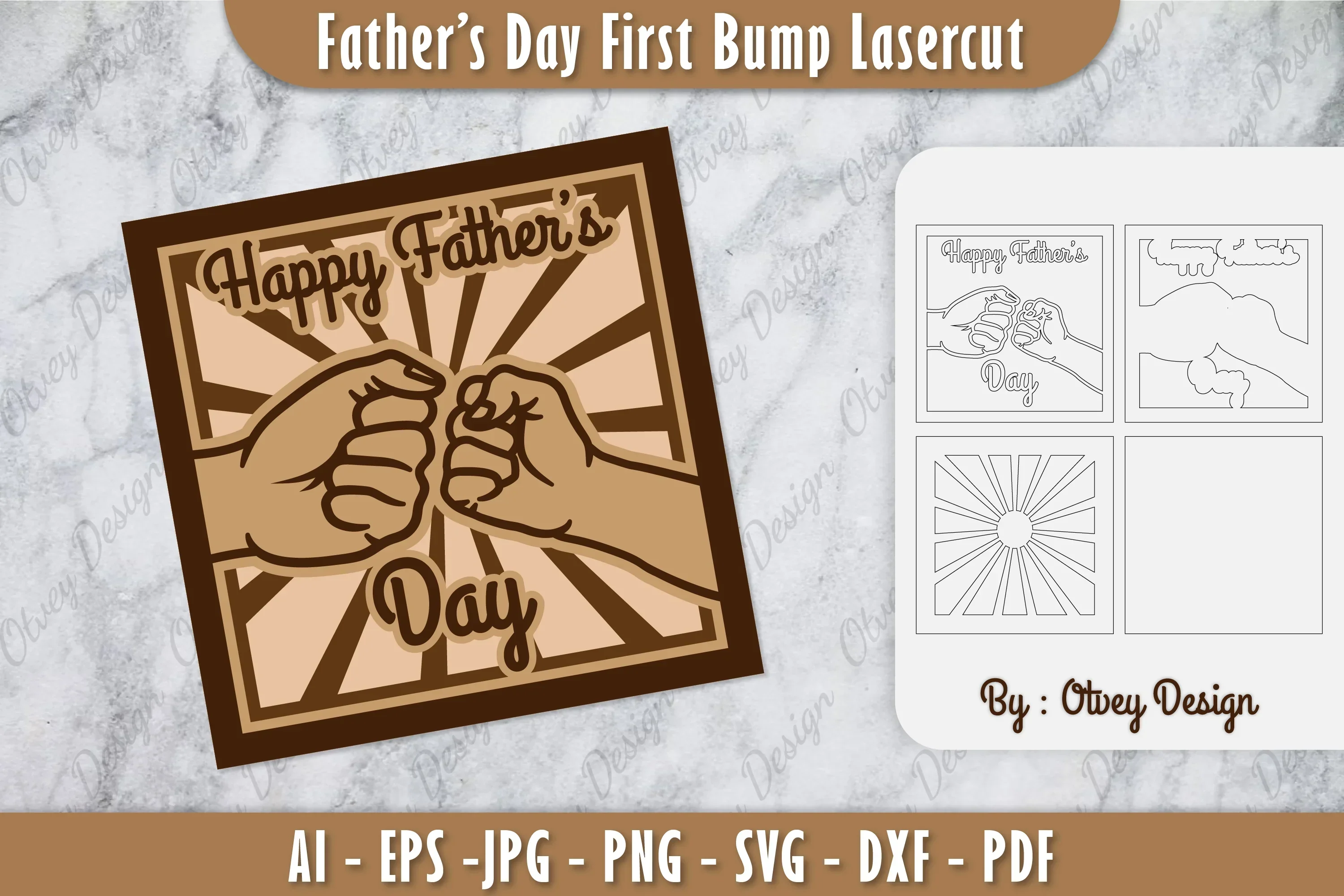 Father's Day Fist Bump Layered Laser Cut SVG Bundle