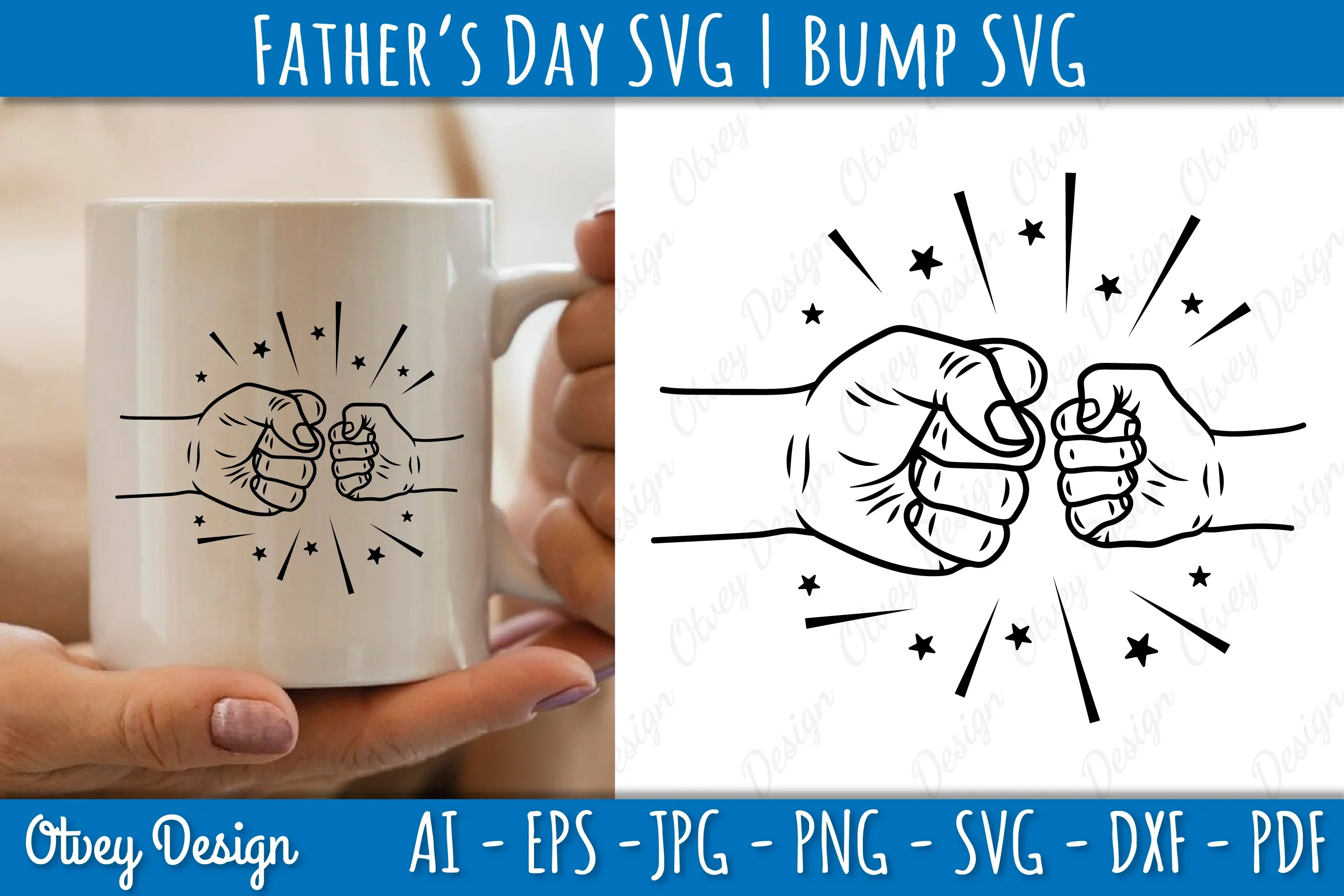 Father's Day Fist Bump SVG Bundle - Image 3