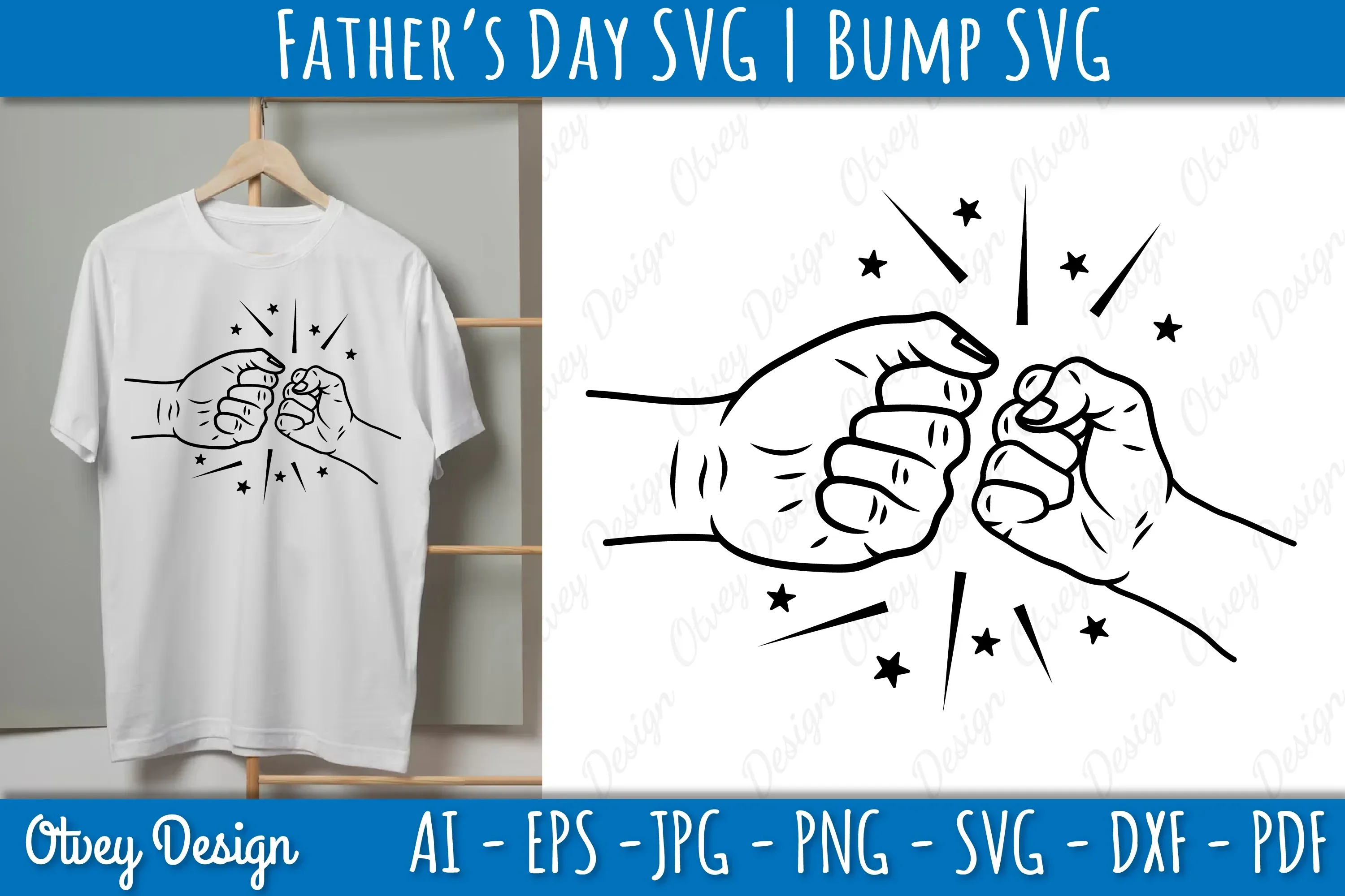 Father's Day Fist Bump SVG Bundle - Image 2