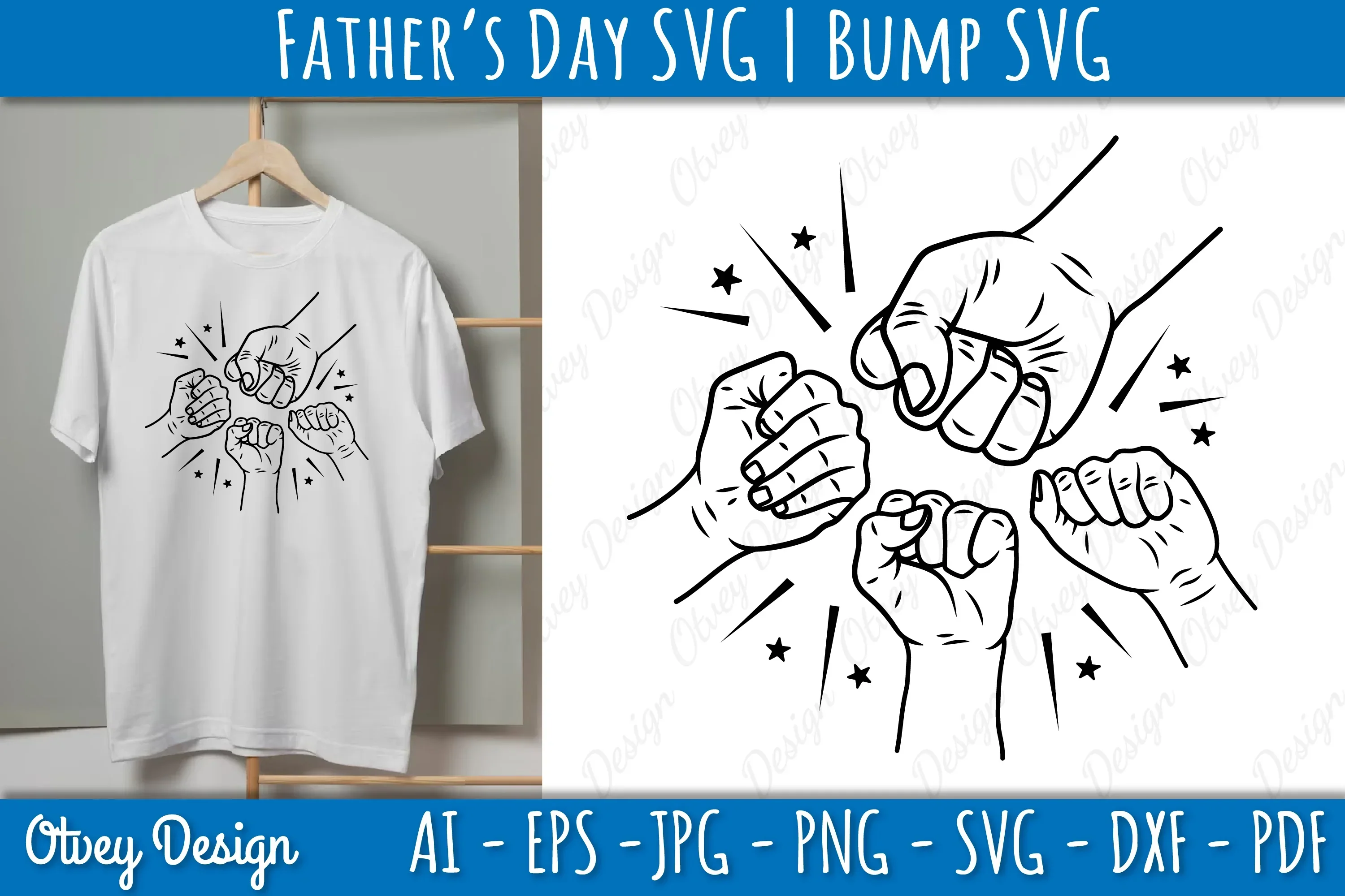 Father's Day Fist Bump SVG Bundle - Image 2