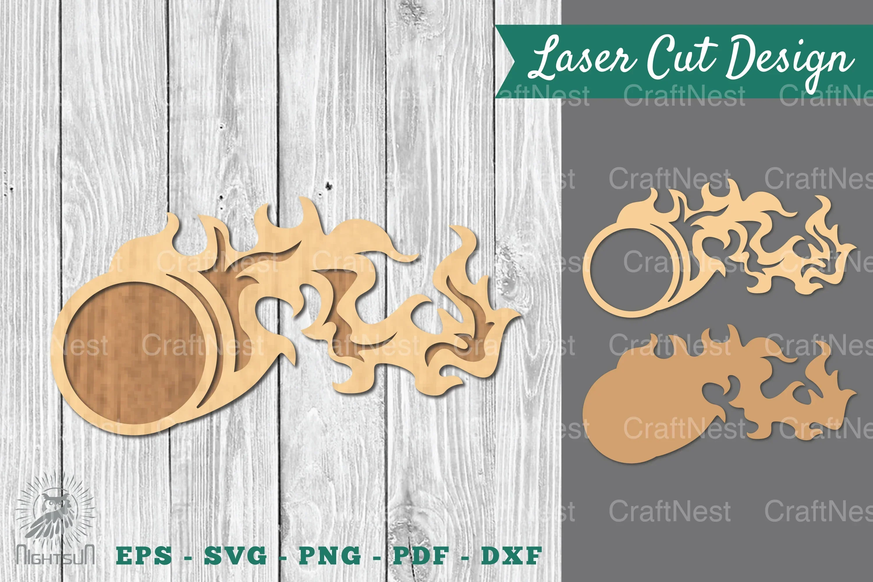Fire Ball Laser Cut Decoration Clipart Bundle