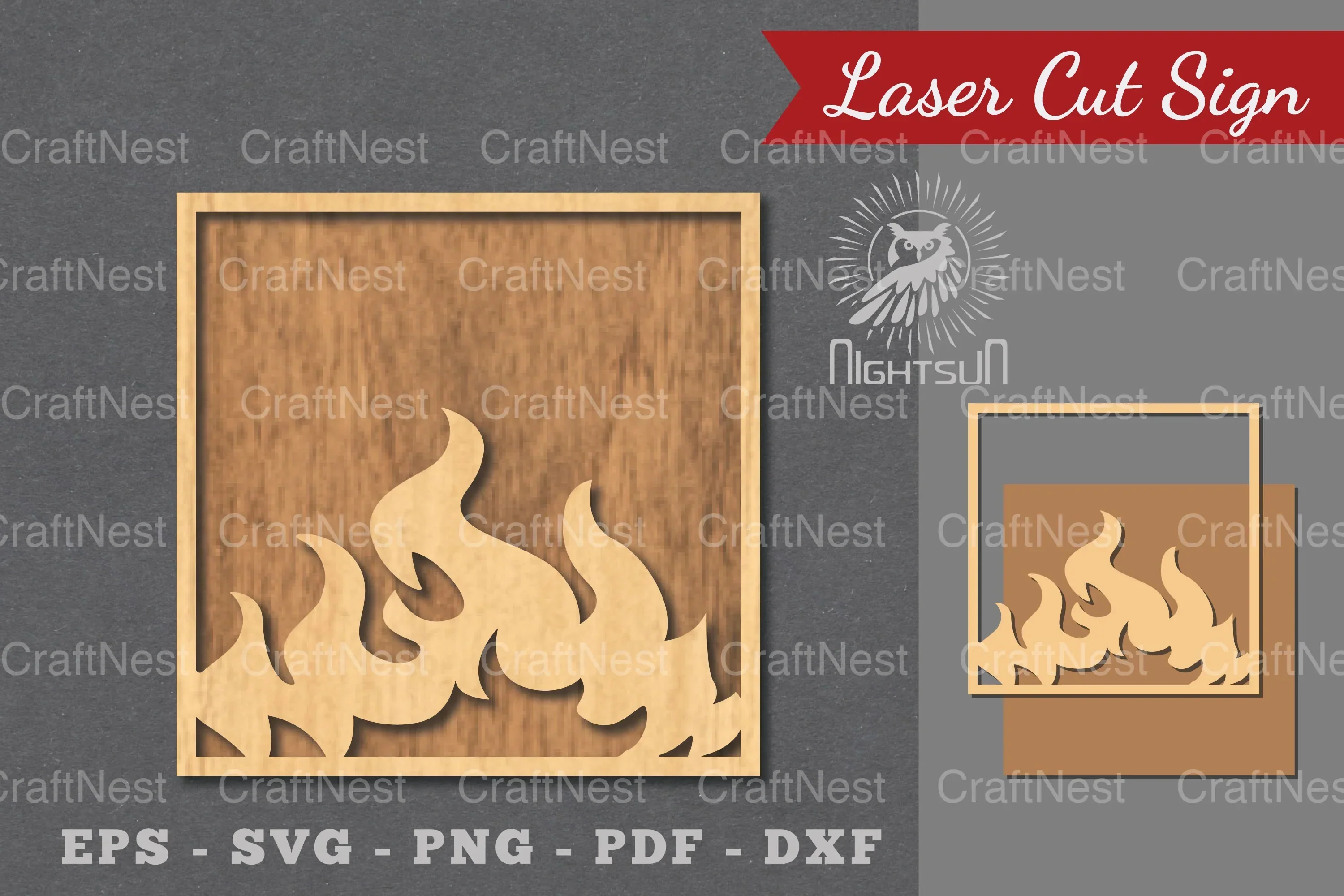 Fire Sign Laser Cut Decoration Bundle