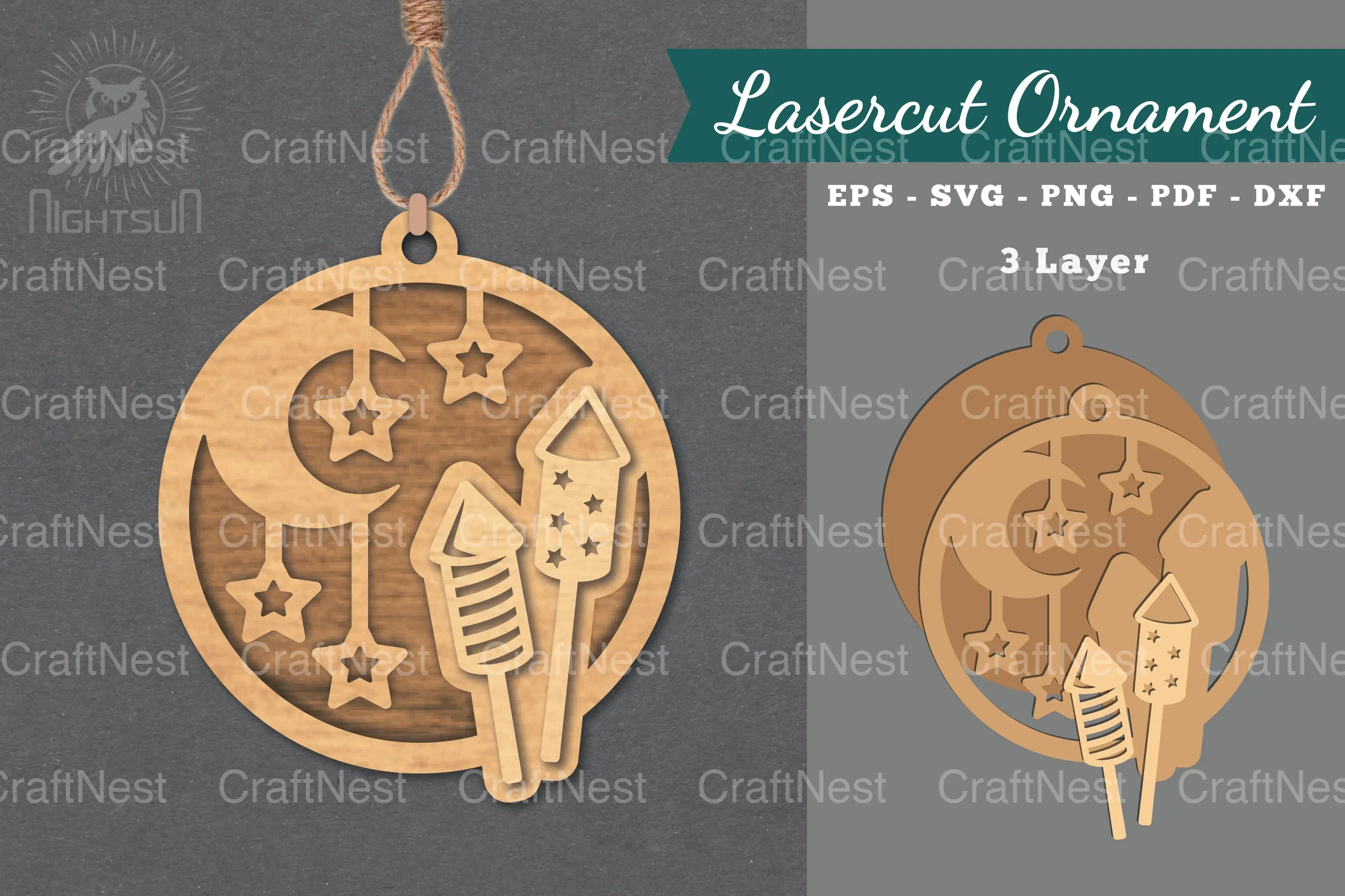 Firework Laser Cut Ornament Clipart Bundle