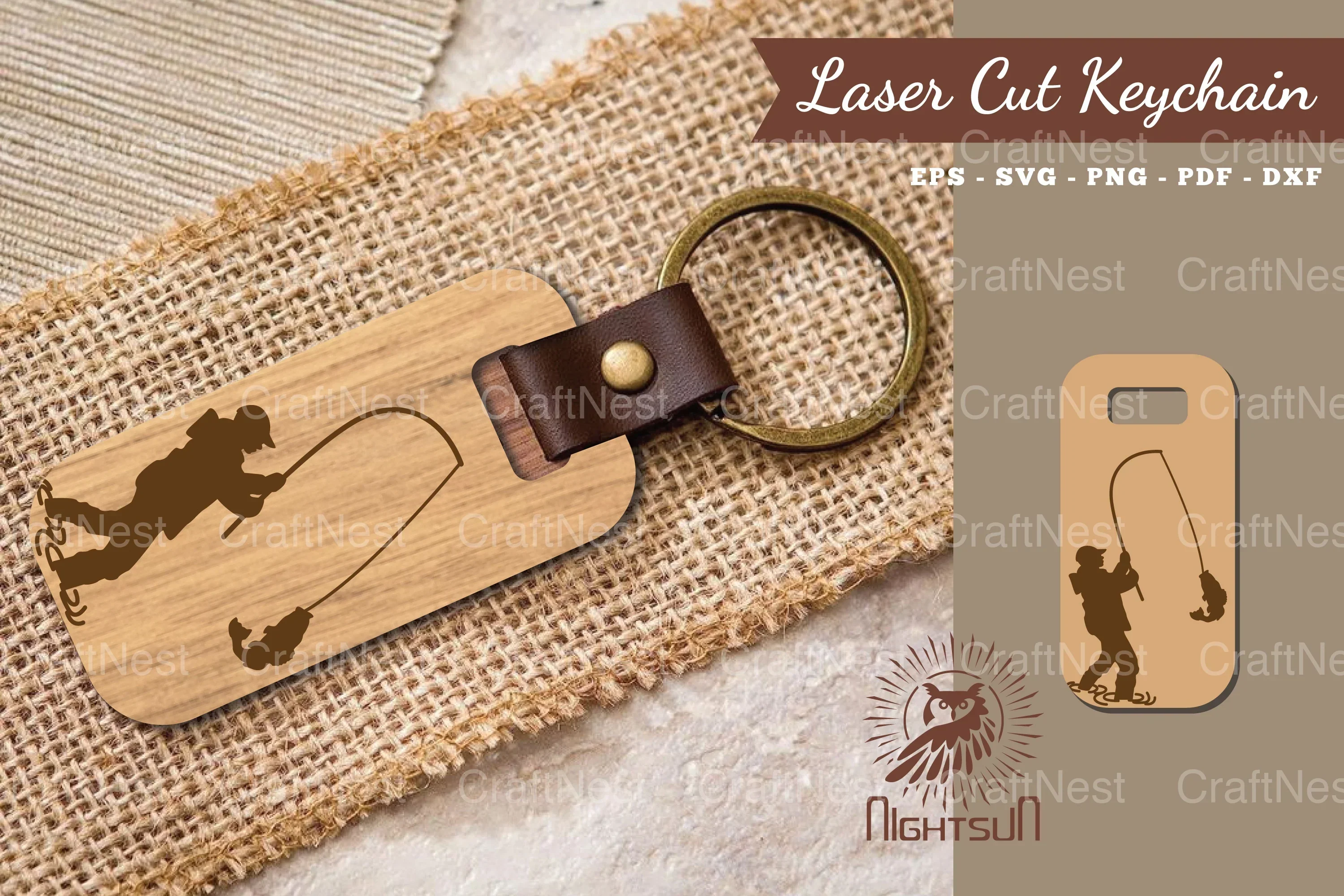 Fishing Laser Cut Keychain SVG Bundle