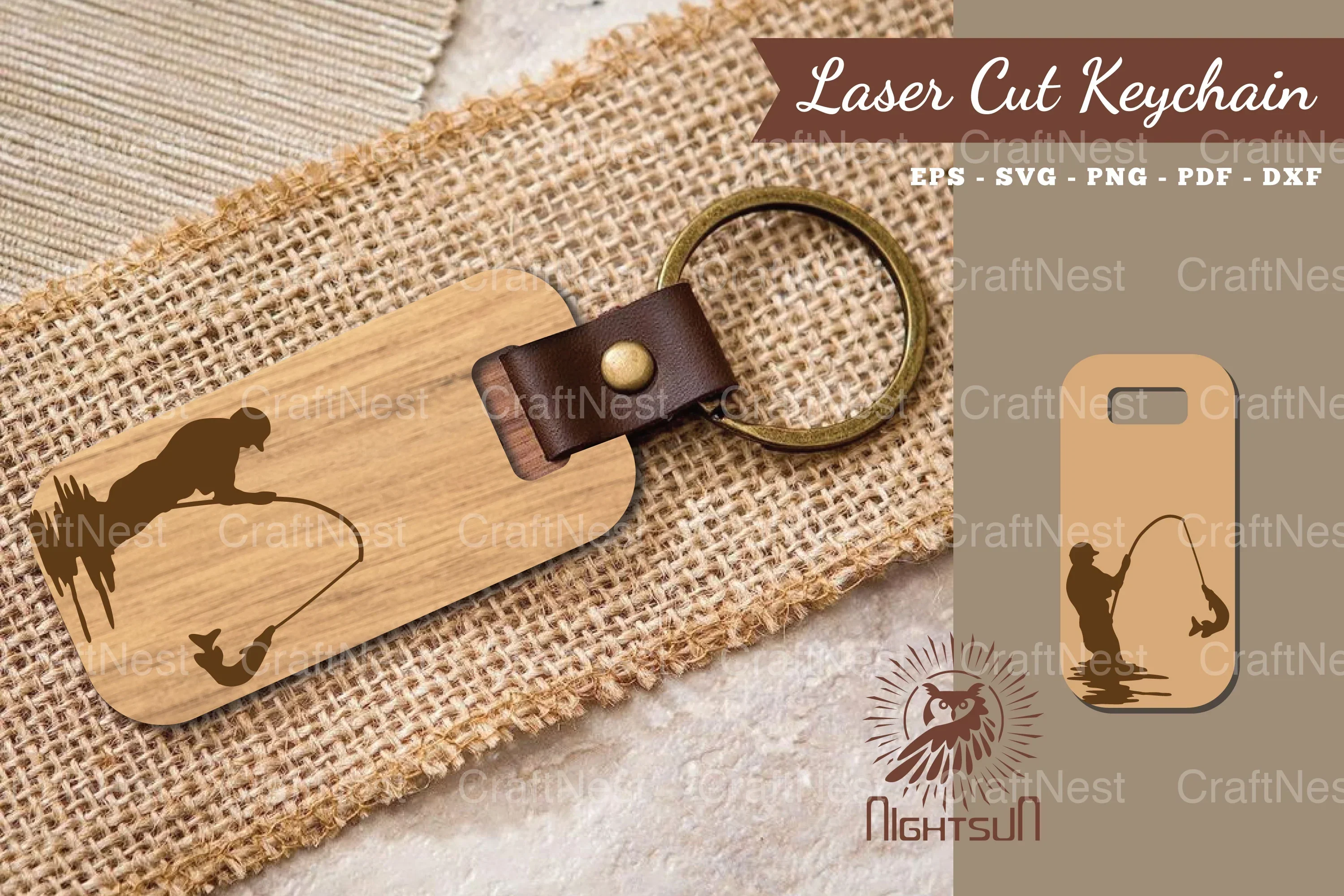 Fishing Laser Cut Keychain SVG Bundle