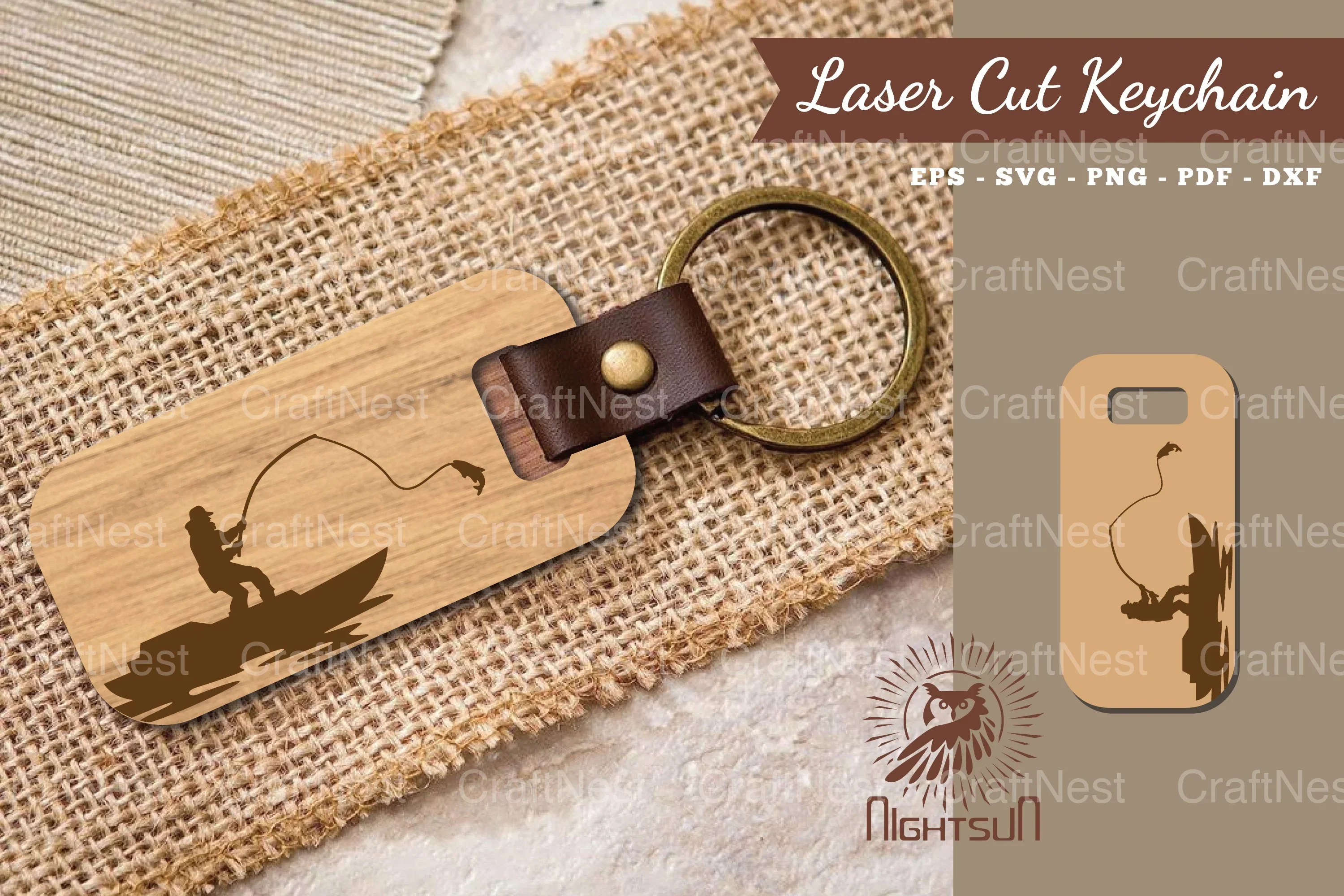 Fishing Laser Cut Keychain SVG Bundle