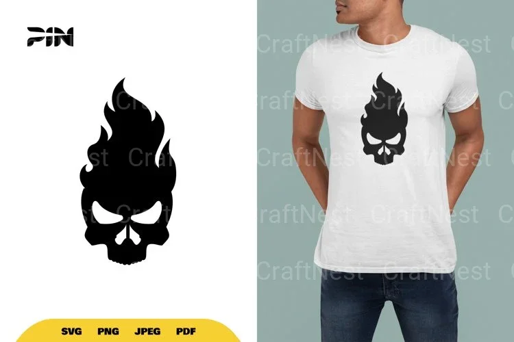 Flame Head Skull SVG Bundle