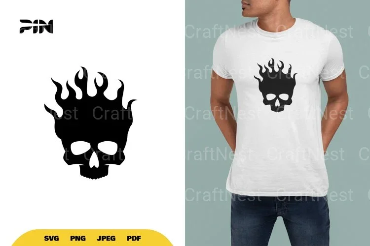 Flame Head Skull SVG Bundle