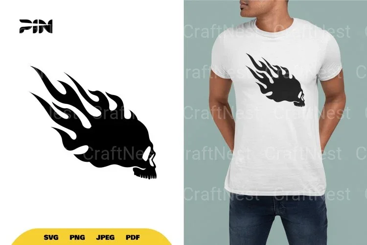Flame Head Skull SVG Bundle