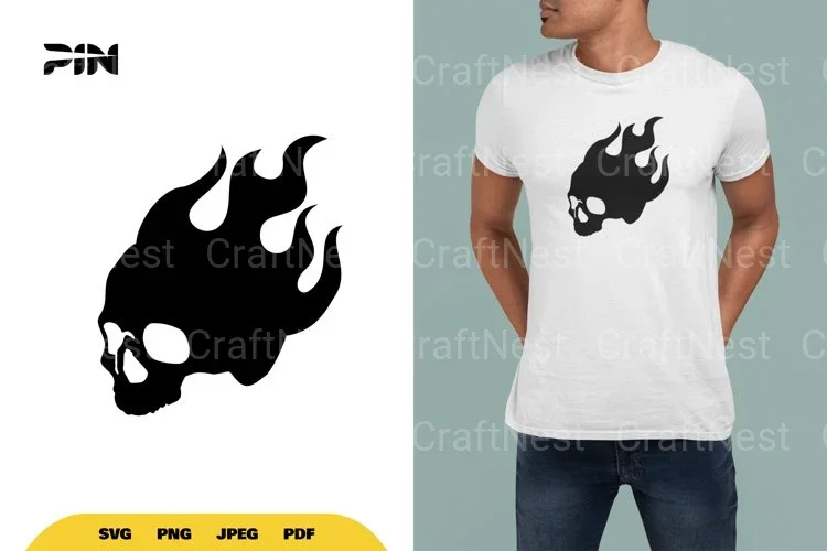 Flame Head Skull SVG Bundle