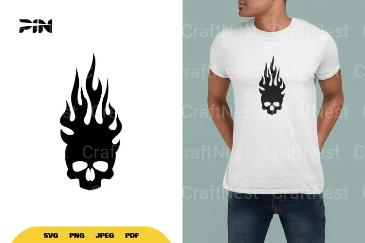Flame Head Skull SVG Bundle