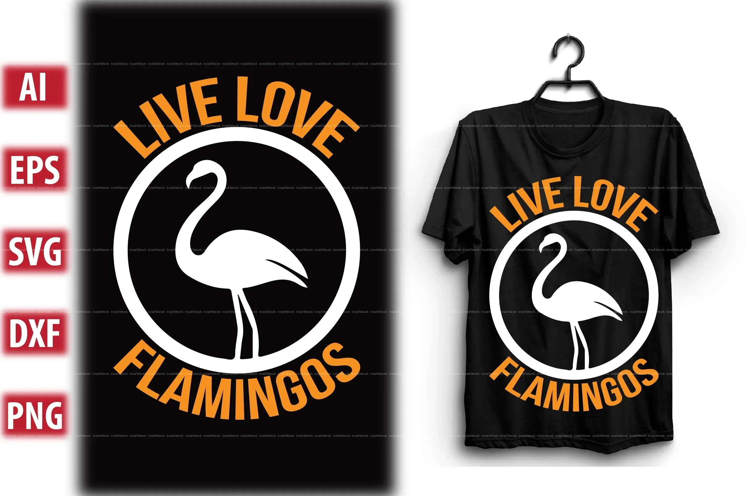 Flamingo T-Shirt Design SVG Bundle - Image 3
