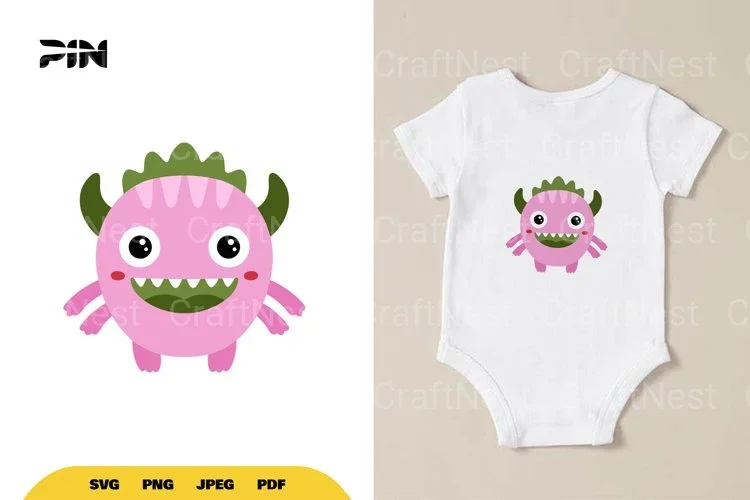 Flat Illustration Cute Monster Character Clipart Bundle