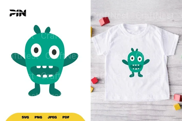 Flat Illustration Cute Monster Character Clipart Bundle