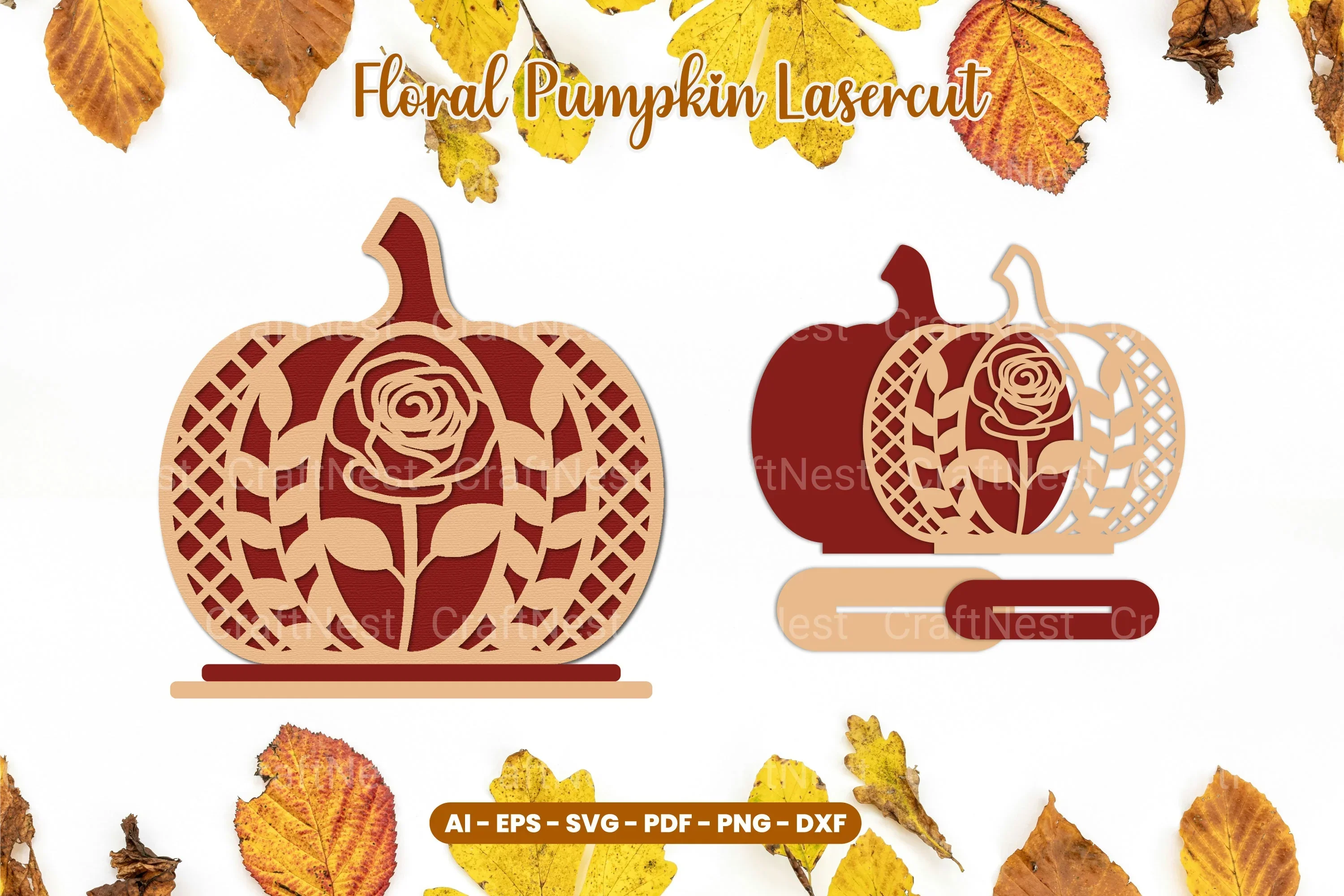 Floral Autumn Lasercut SVG Bundle