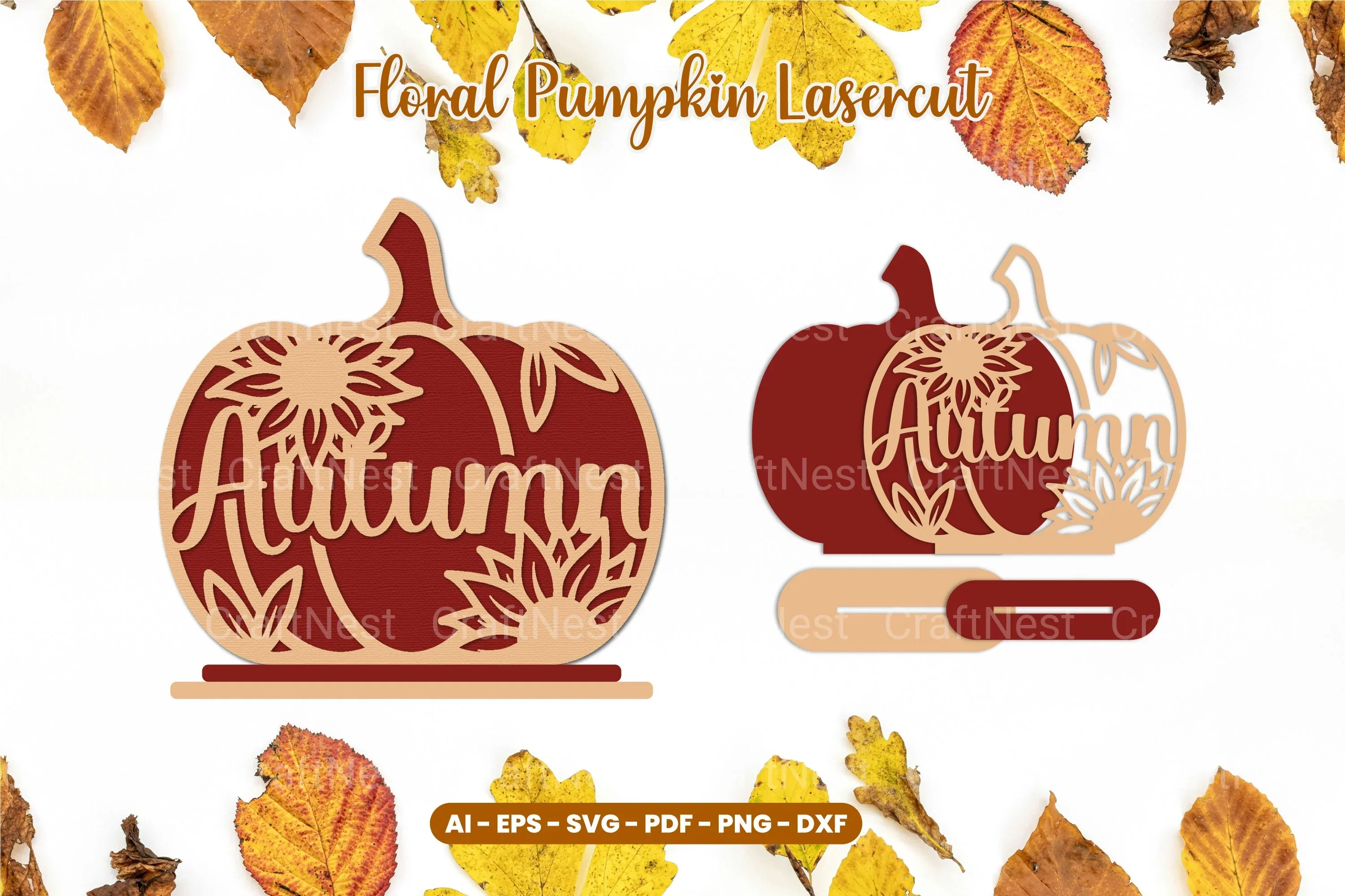 Floral Autumn Lasercut SVG Bundle