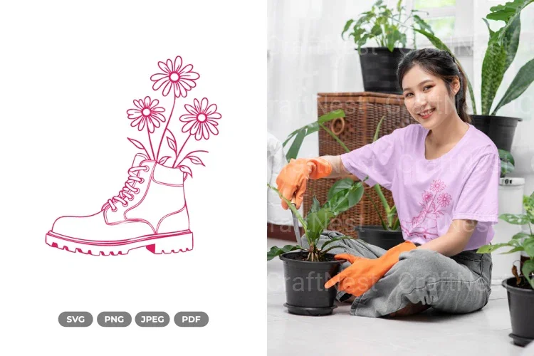 Floral Boots SVG Bundle