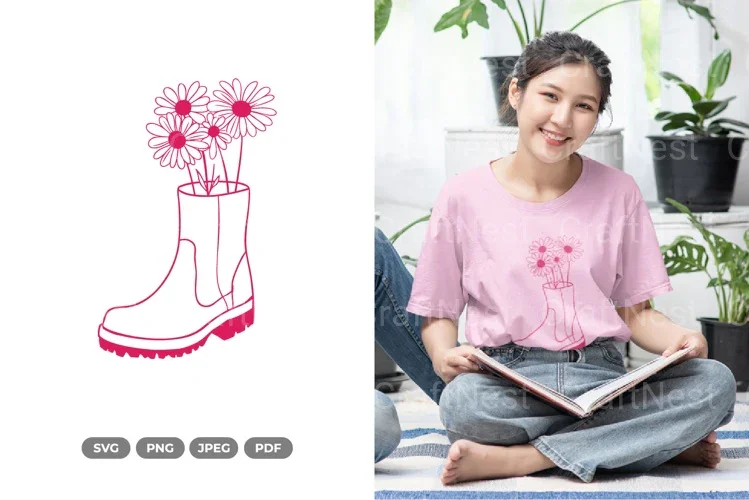 Floral Boots SVG Bundle