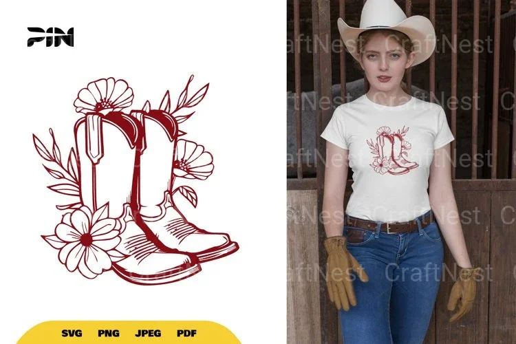 Floral Boots SVG Bundle