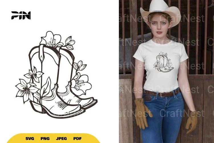Floral Boots SVG Bundle