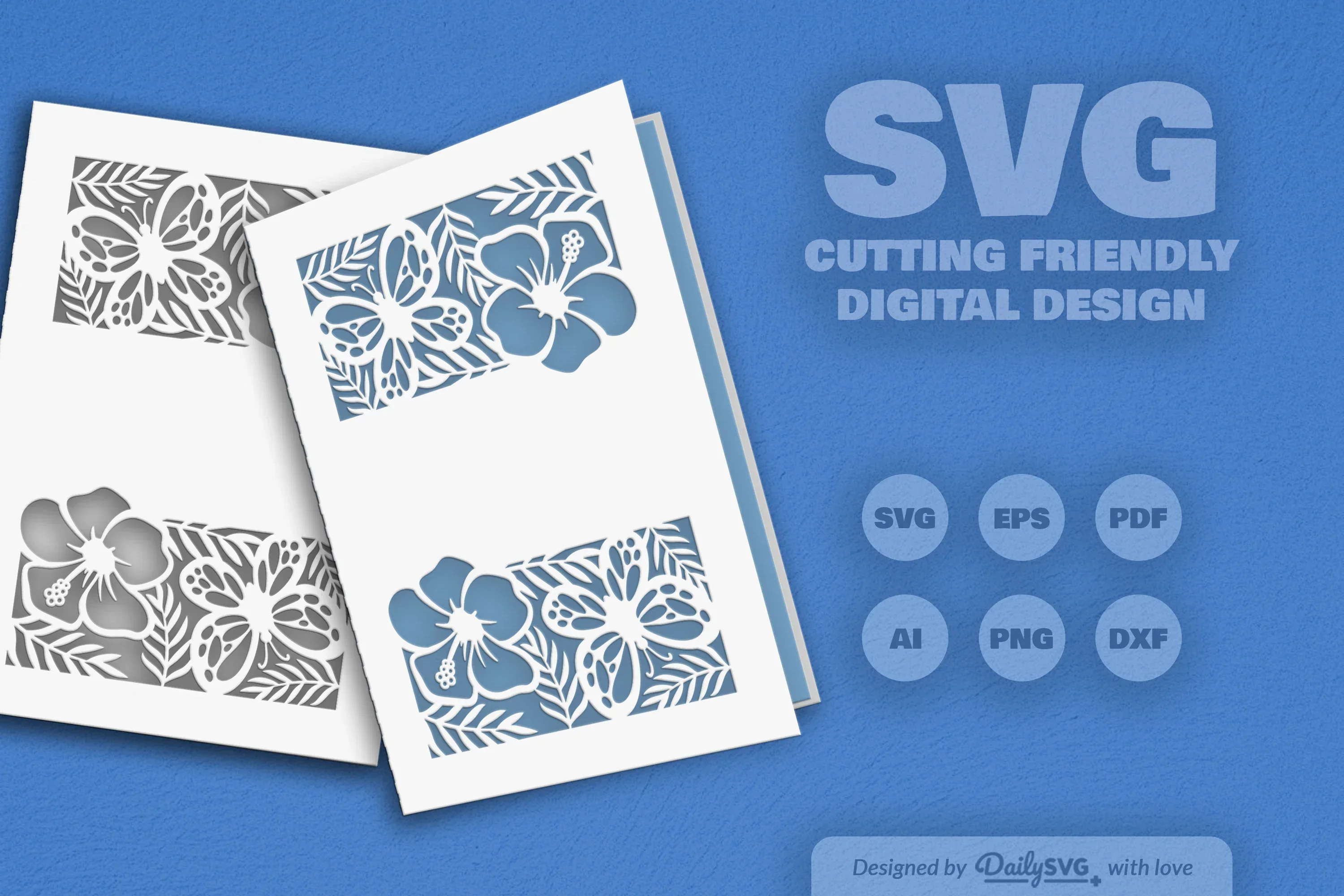 Floral Butterfly Greeting Card Clipart SVG Bundle - Image 2