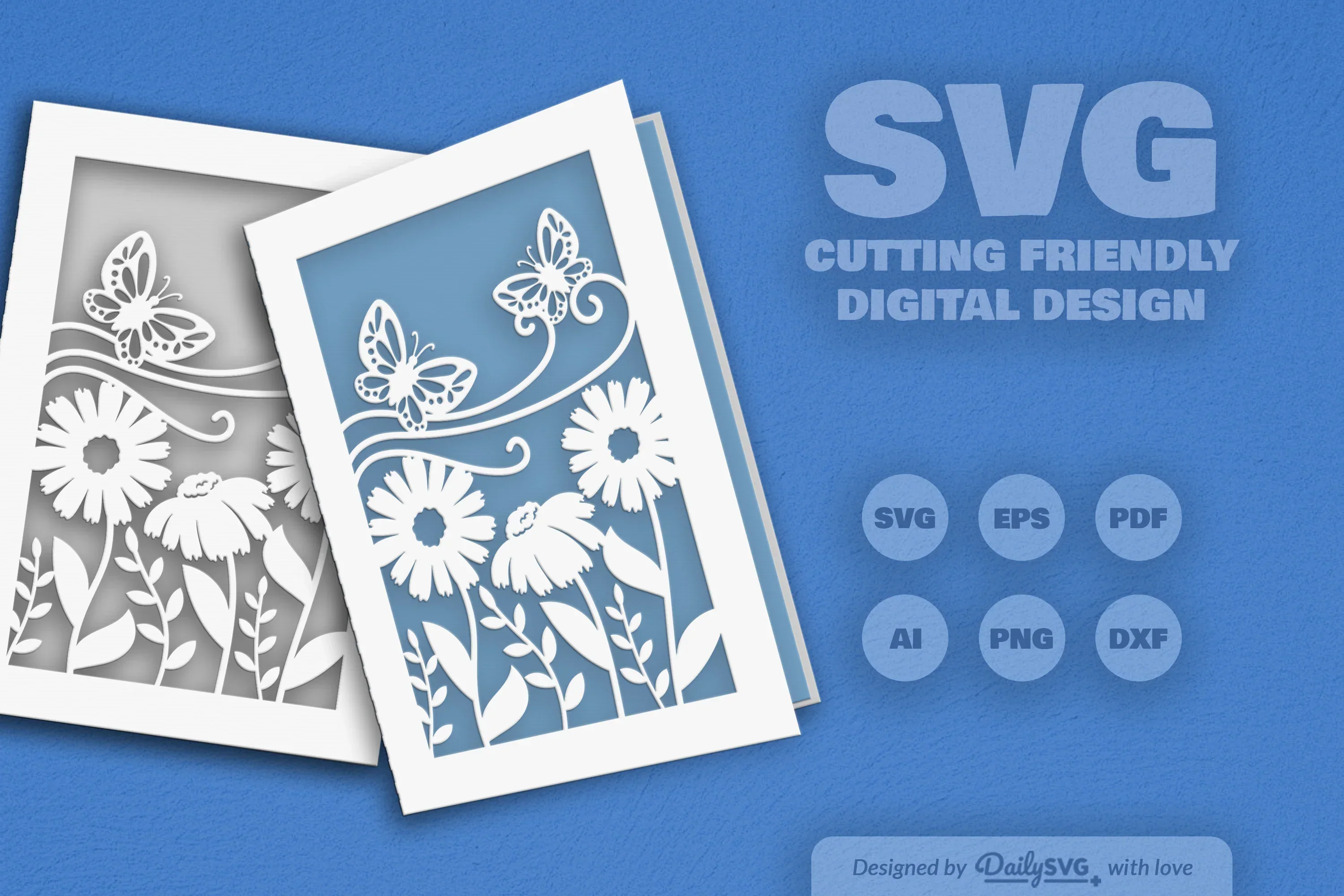 Floral Butterfly Greeting Card Clipart SVG Bundle - Image 9