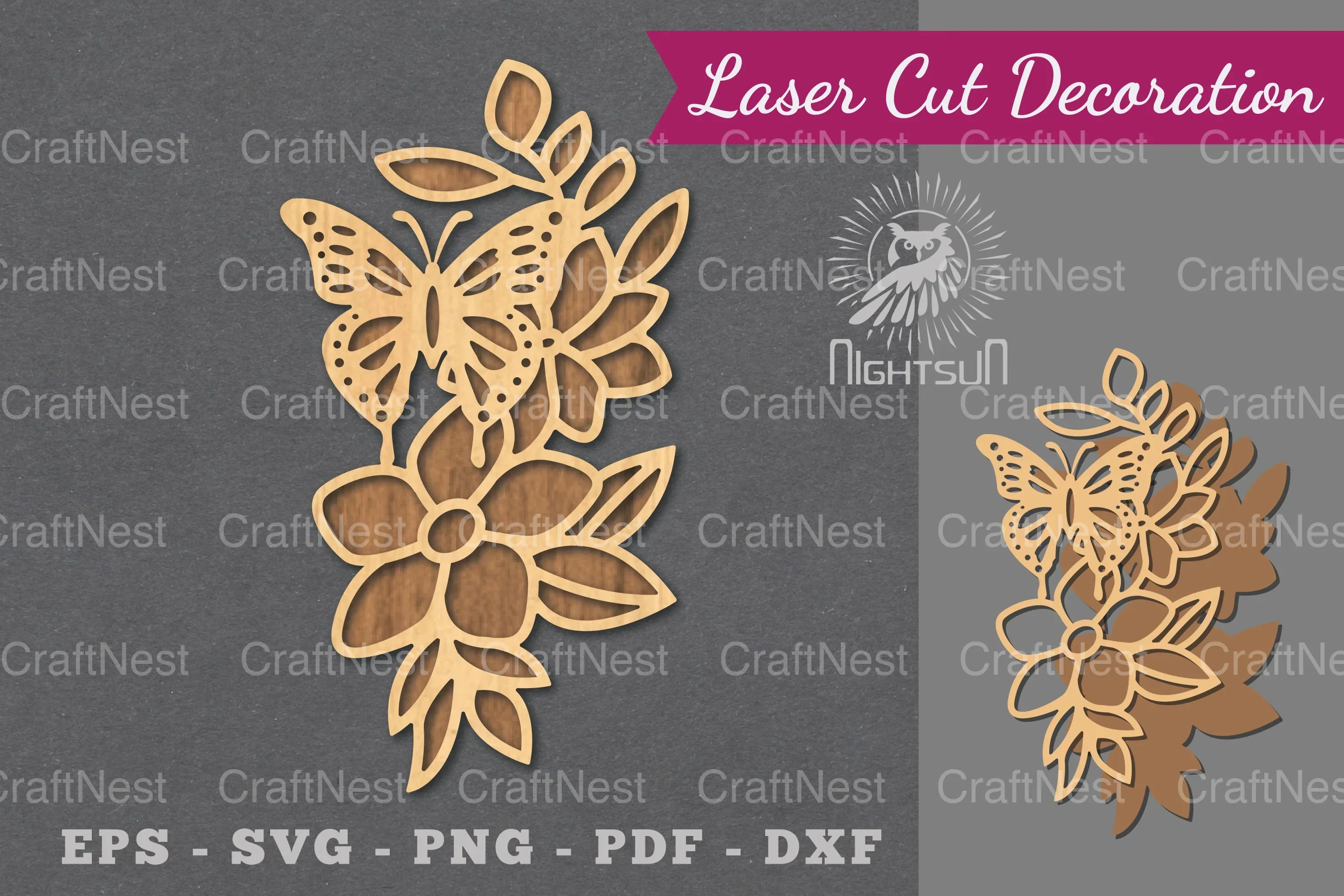 Floral Butterfly Laser Cut Decoration Bundle