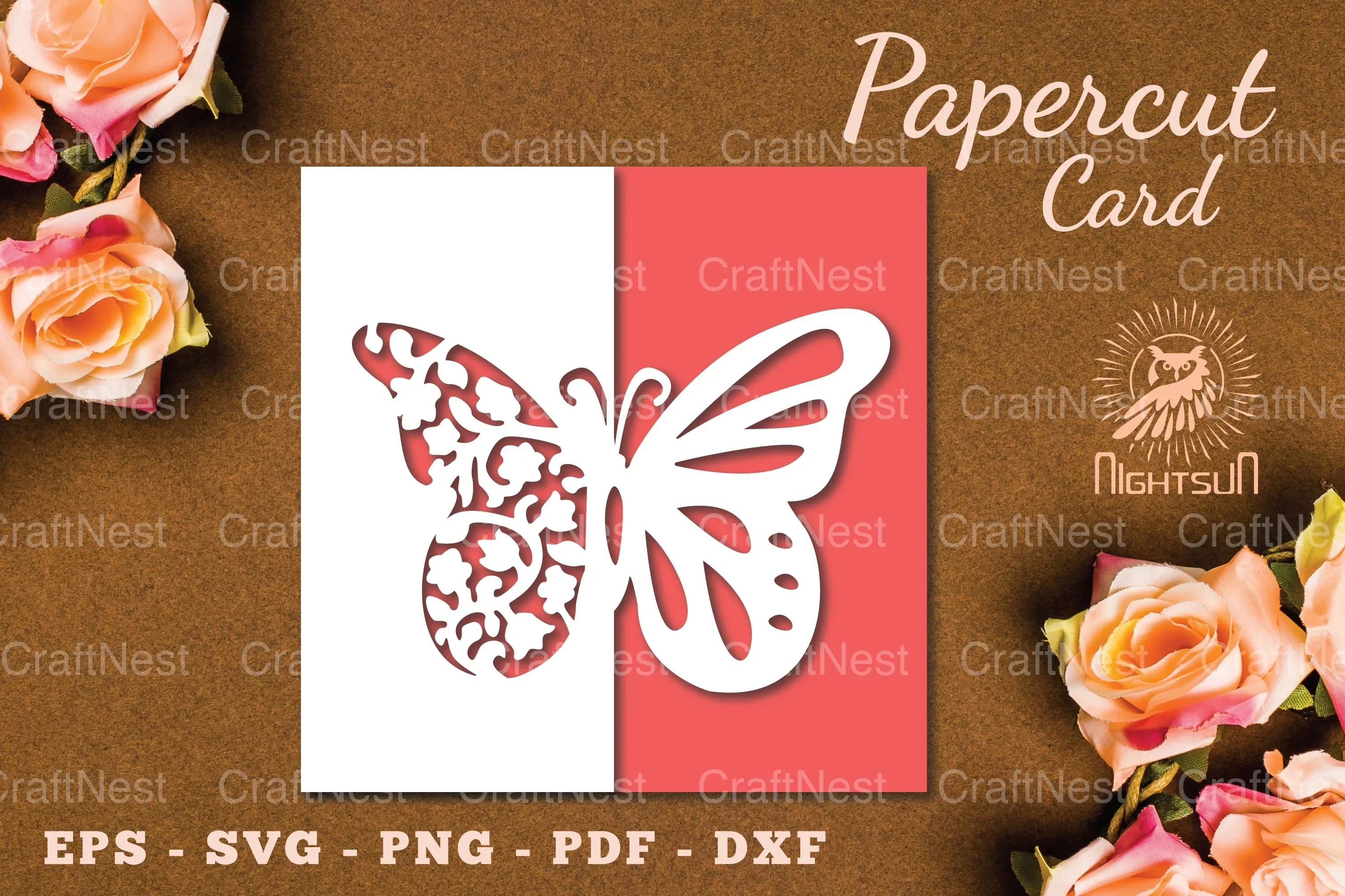 Floral Butterfly Papercut Card SVG Bundle